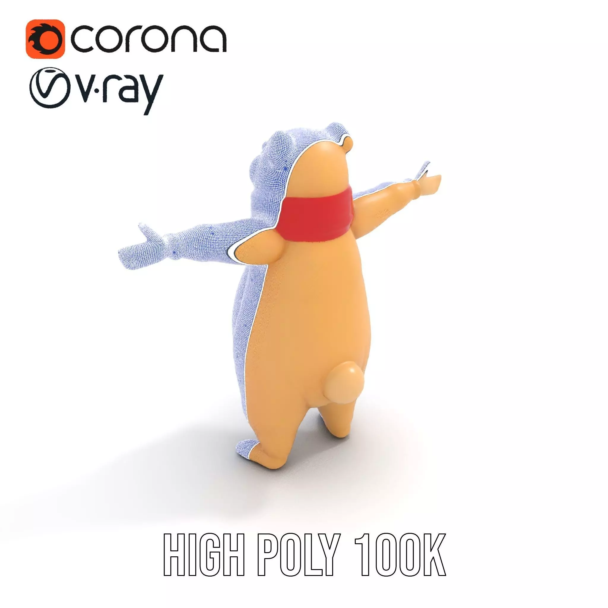 Cozy Bear Red Scarf model pack Low-poly 3D model_31