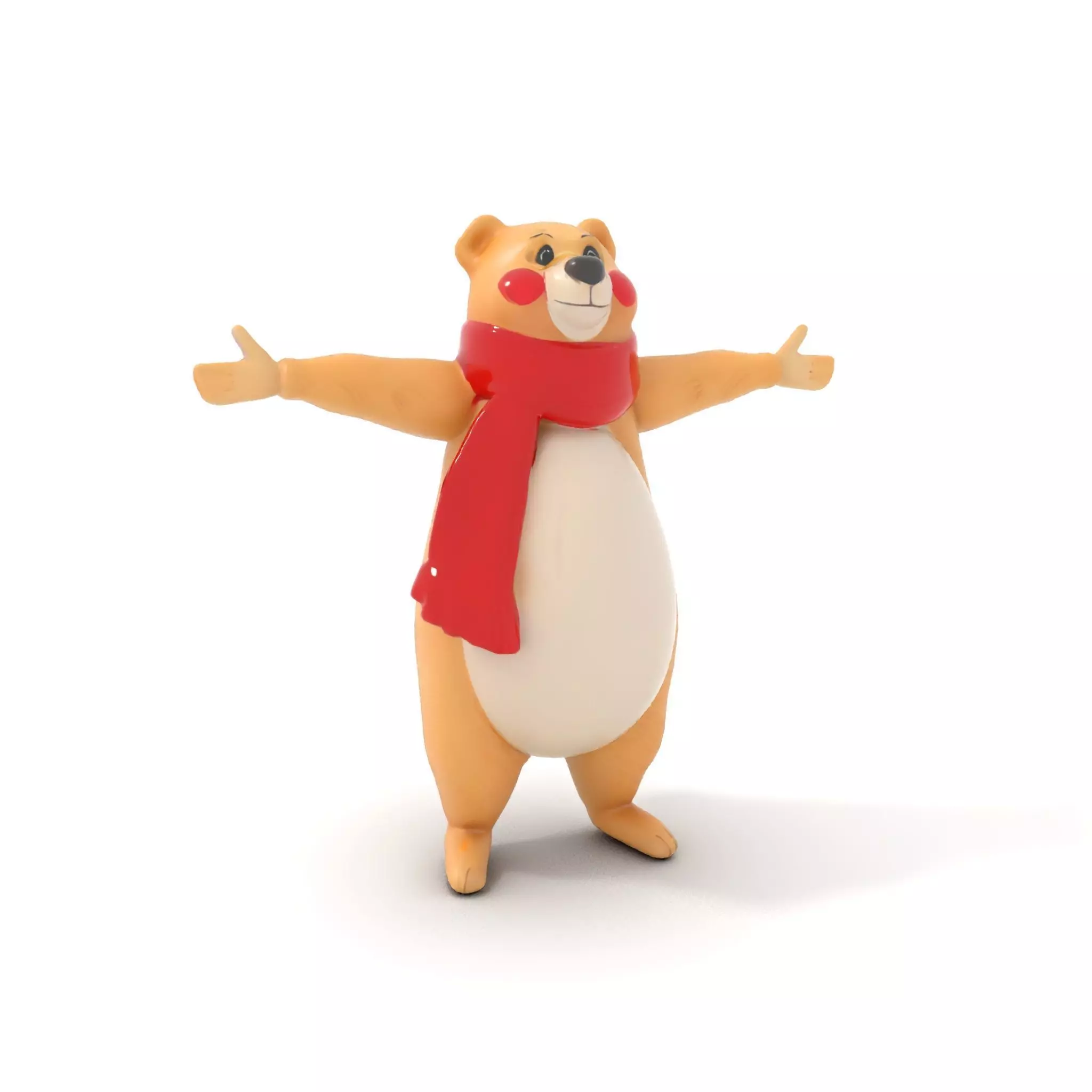 Cozy Bear Red Scarf model pack Low-poly 3D model_11