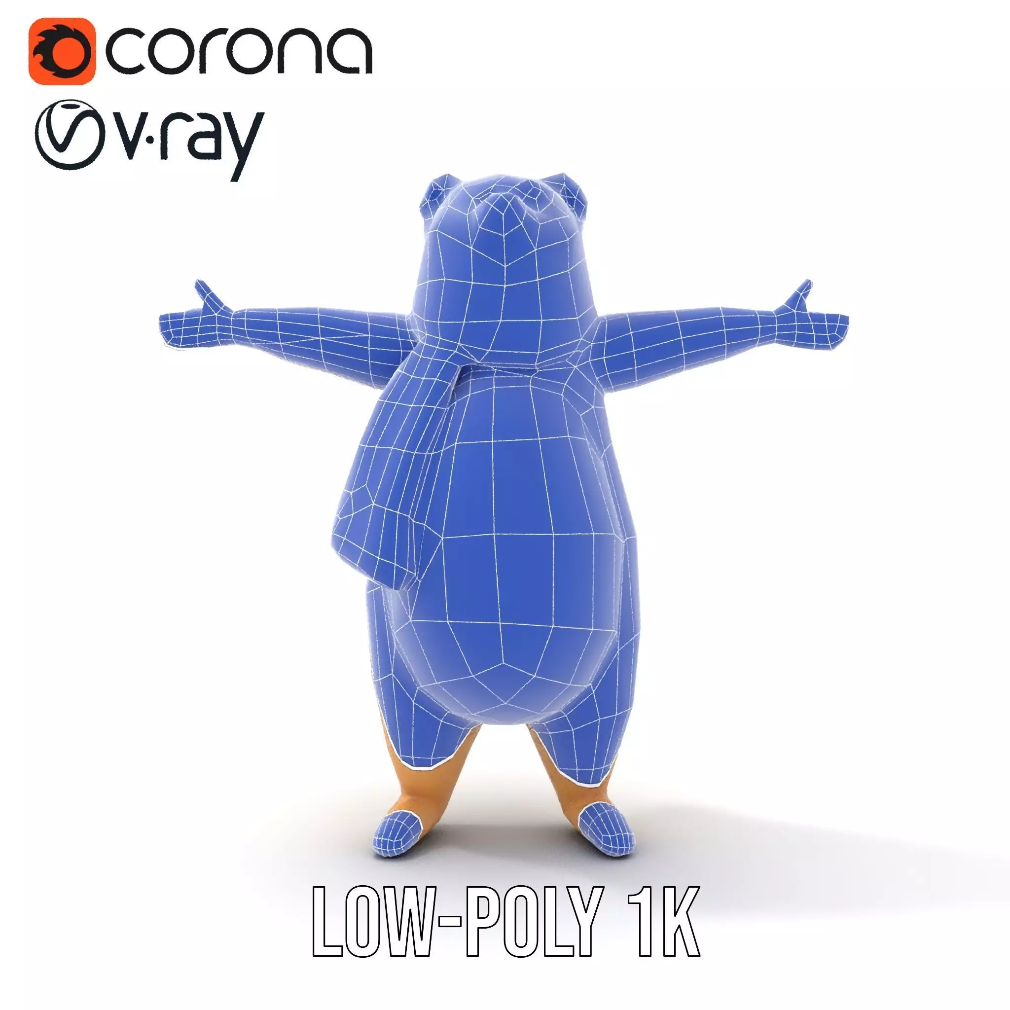 Cozy Bear Red Scarf model pack Low-poly 3D model_12