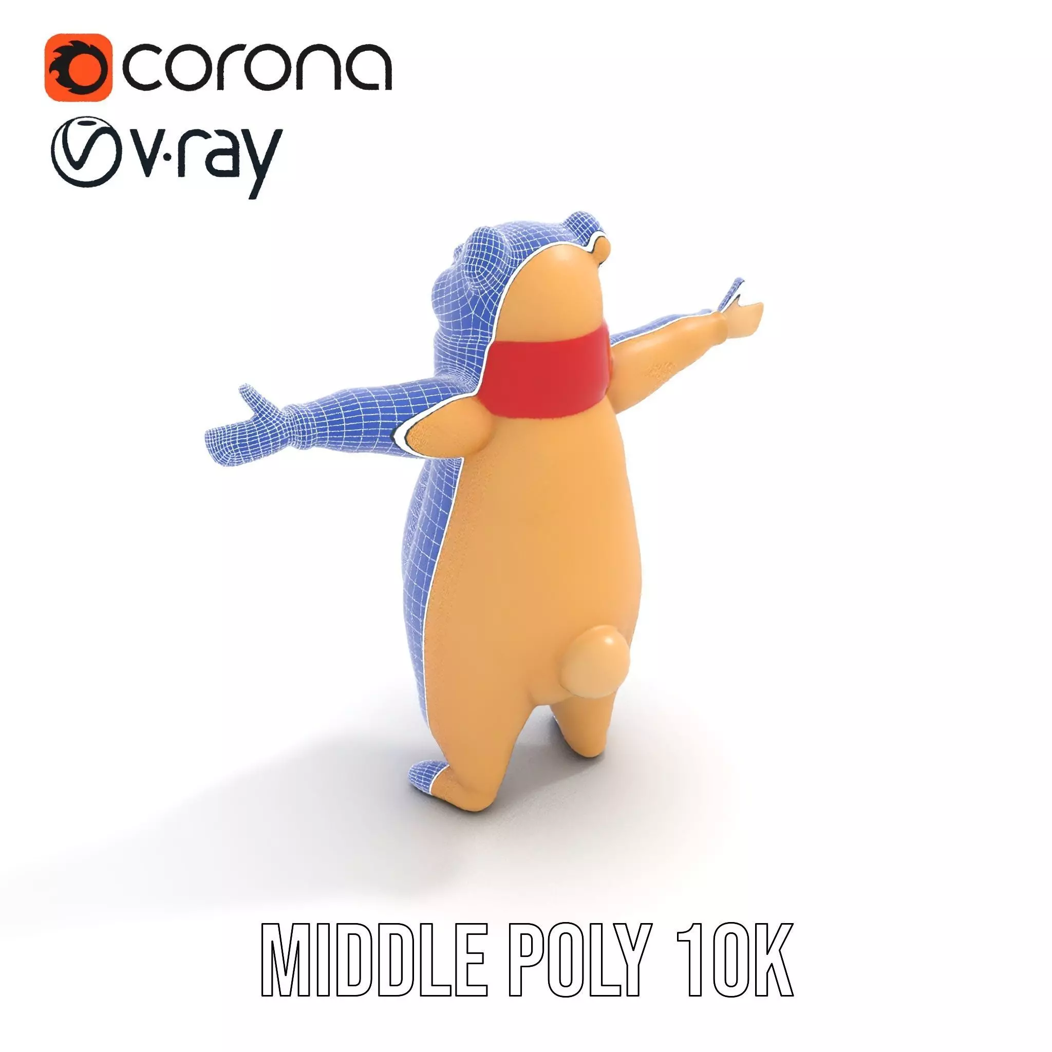 Cozy Bear Red Scarf model pack Low-poly 3D model_19