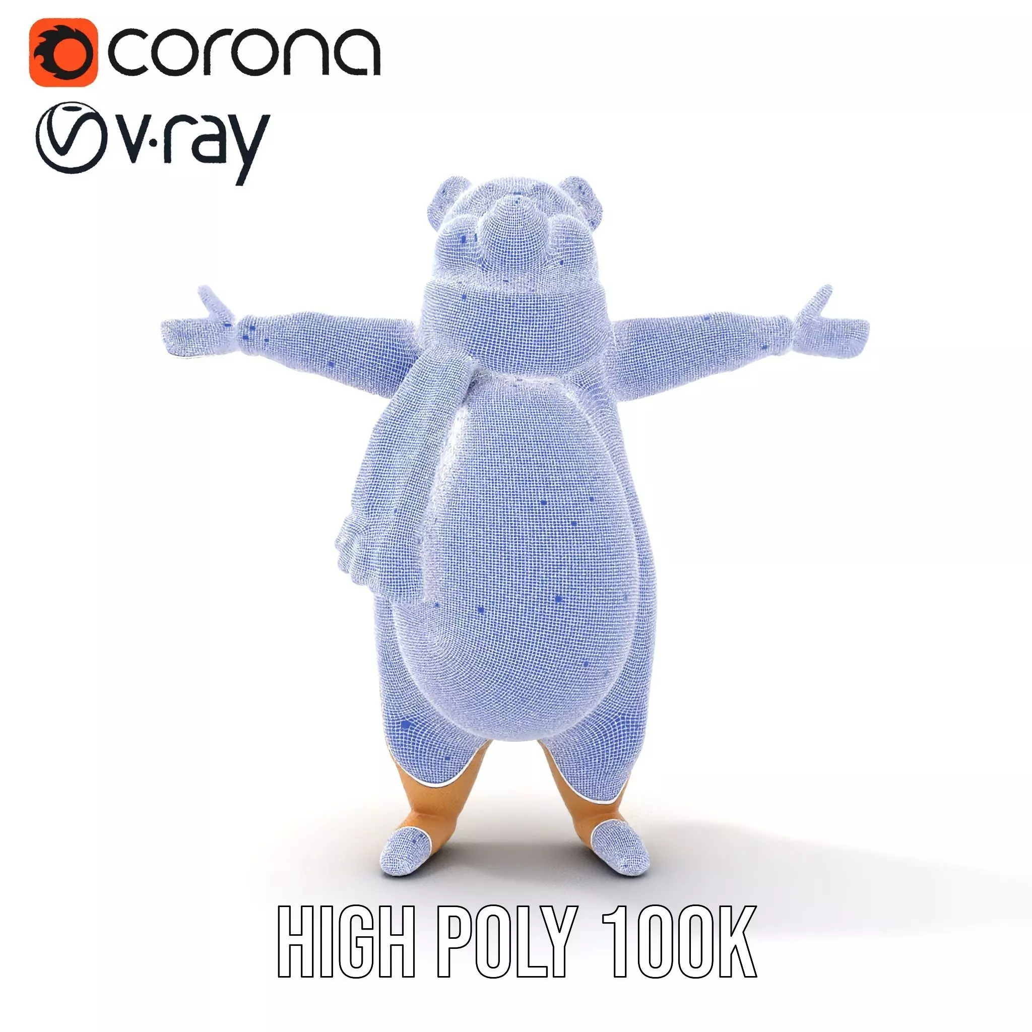 Cozy Bear Red Scarf model pack Low-poly 3D model_33