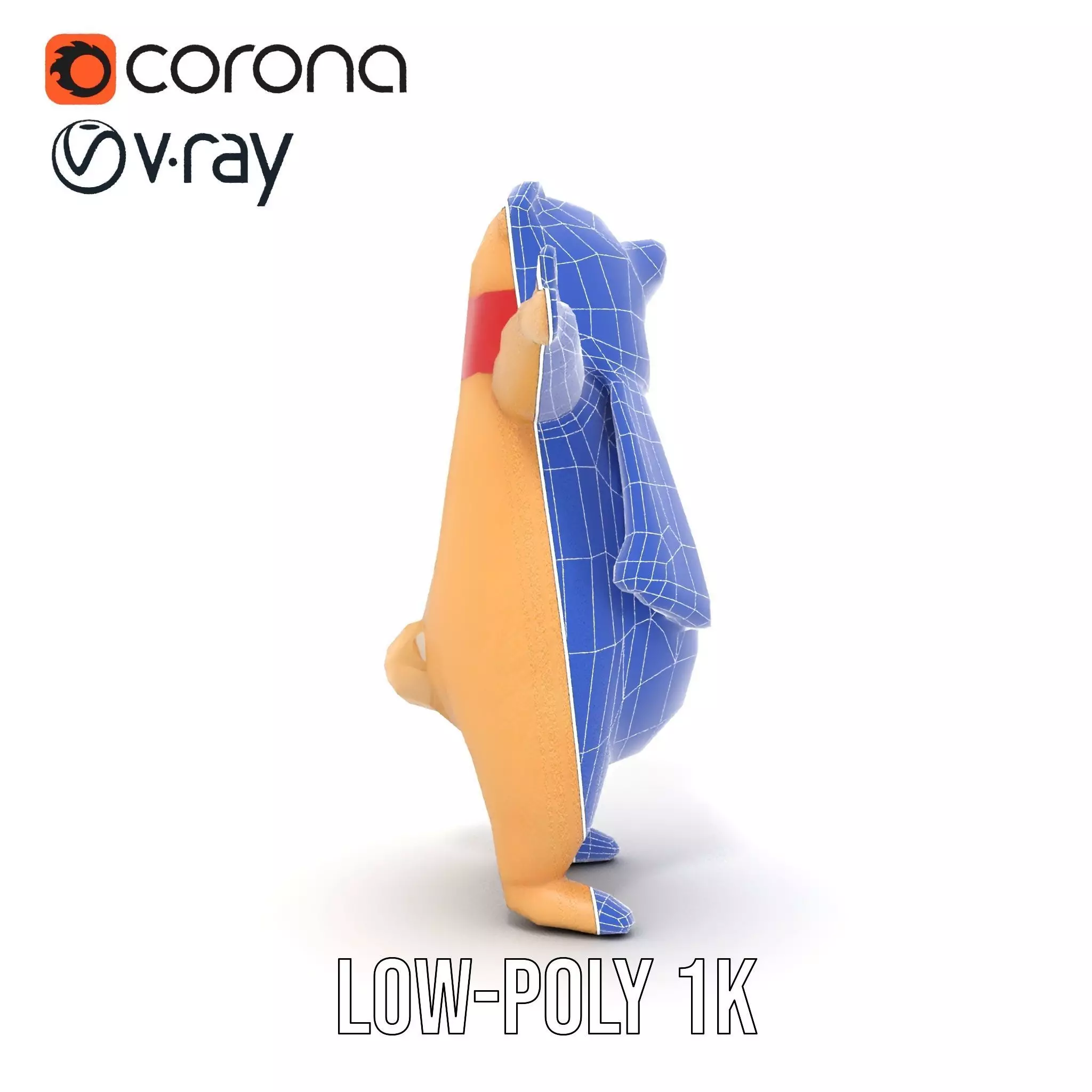 Cozy Bear Red Scarf model pack Low-poly 3D model_30