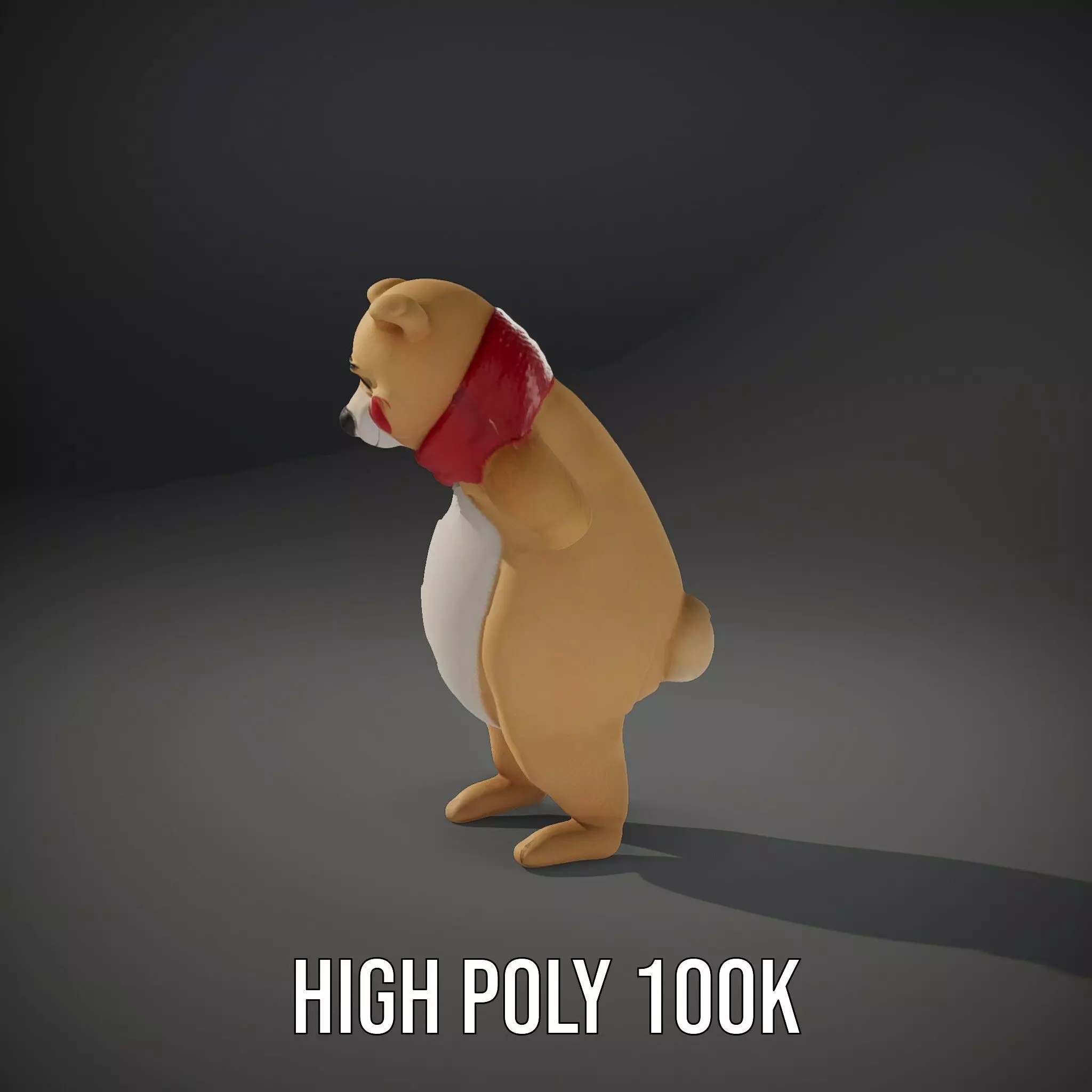 Cozy Bear Red Scarf model pack Low-poly 3D model_10