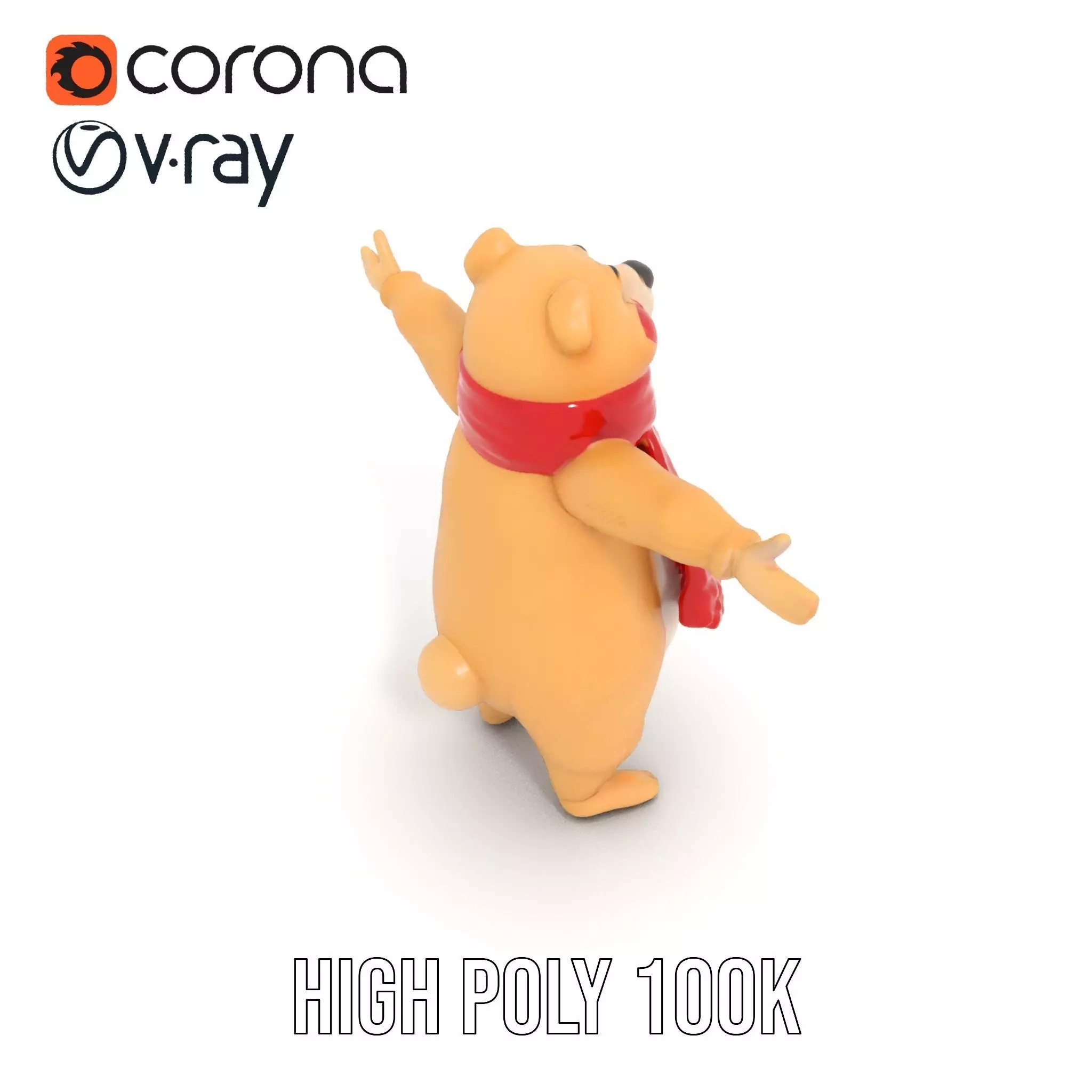 Cozy Bear Red Scarf model pack Low-poly 3D model_18