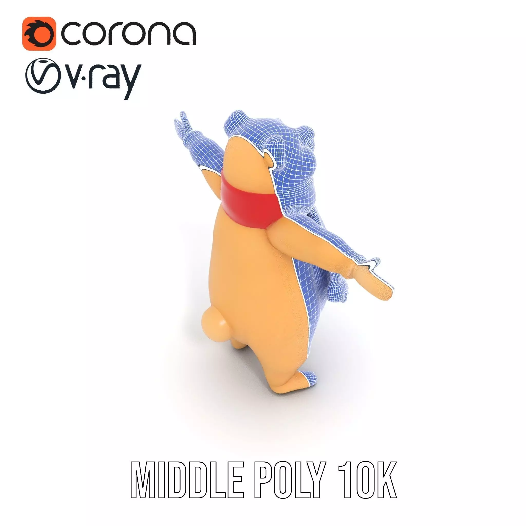 Cozy Bear Red Scarf model pack Low-poly 3D model_21