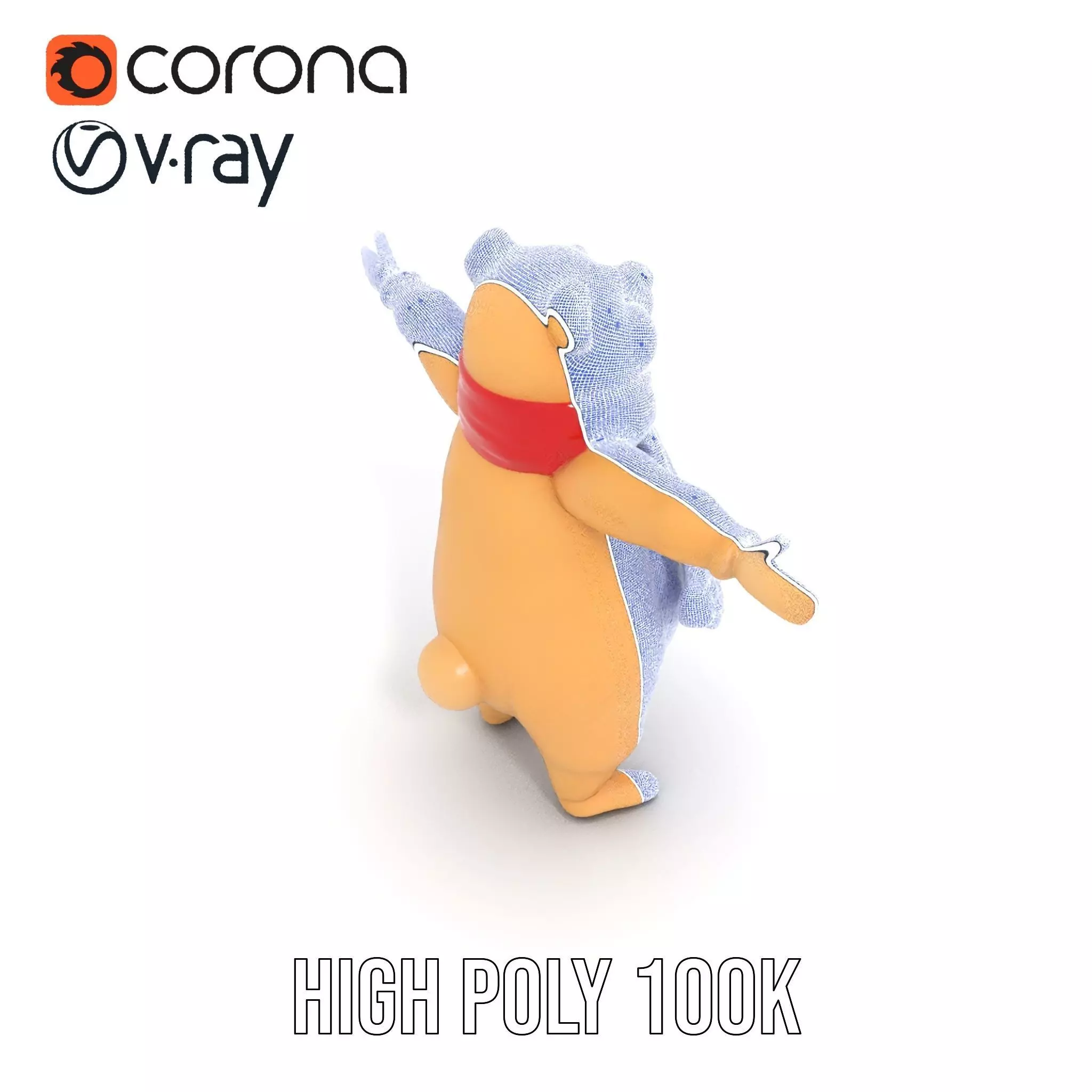 Cozy Bear Red Scarf model pack Low-poly 3D model_34