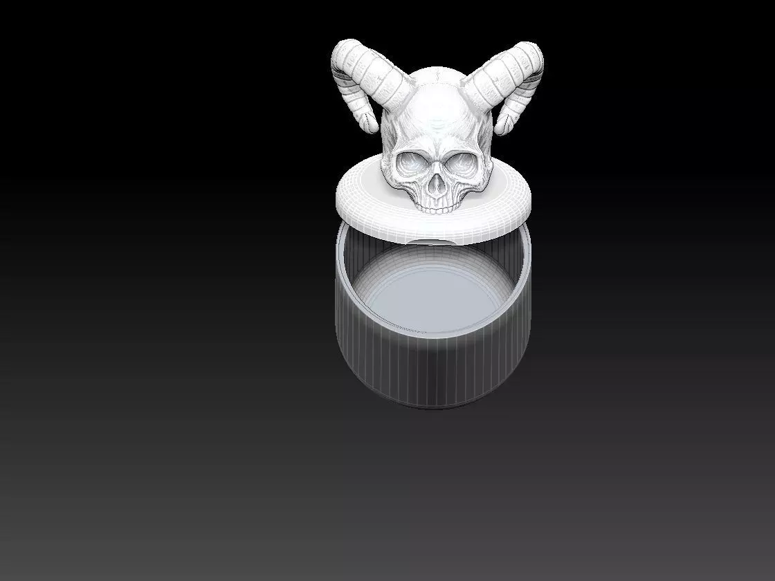 ashtray for tobacco with skull 3D print model_3