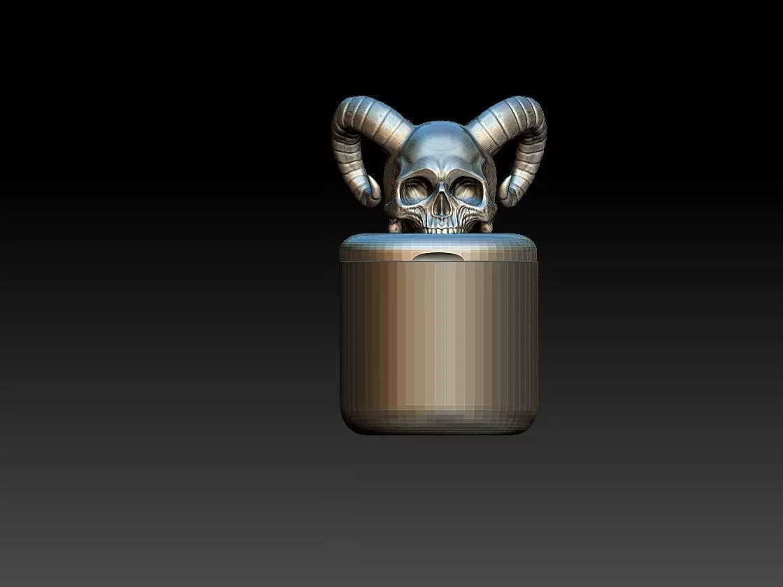 ashtray for tobacco with skull 3D print model_5