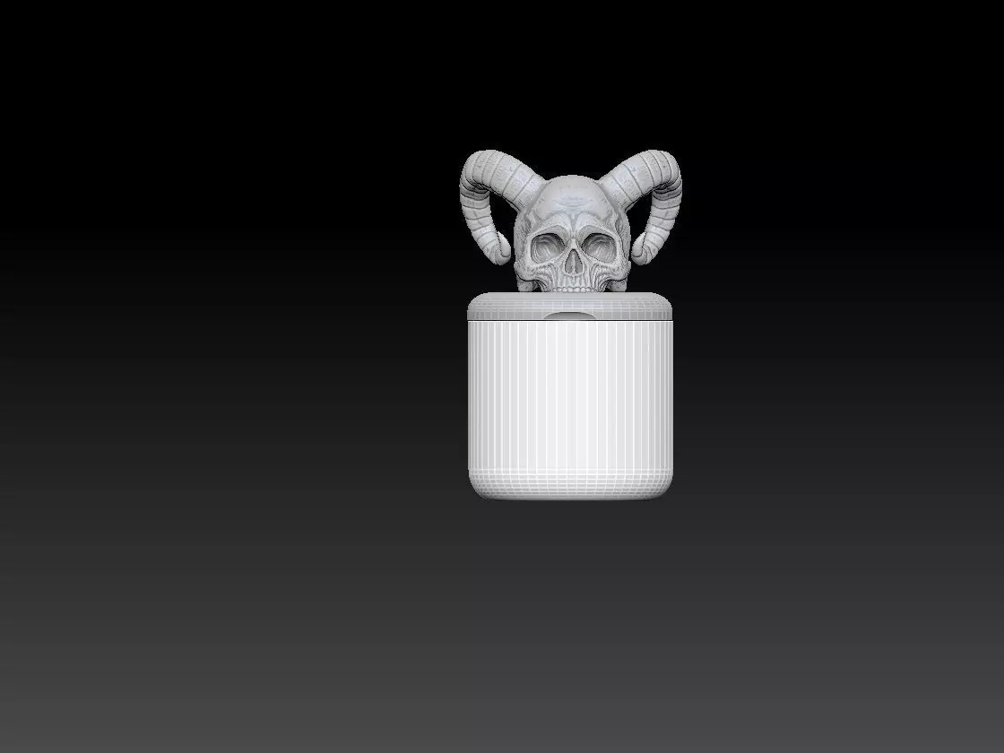 ashtray for tobacco with skull 3D print model_0