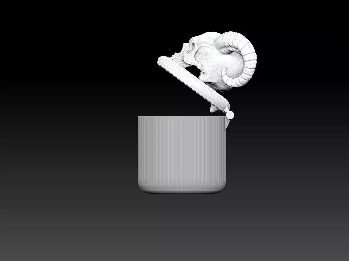 ashtray for tobacco with skull 3D print model_2