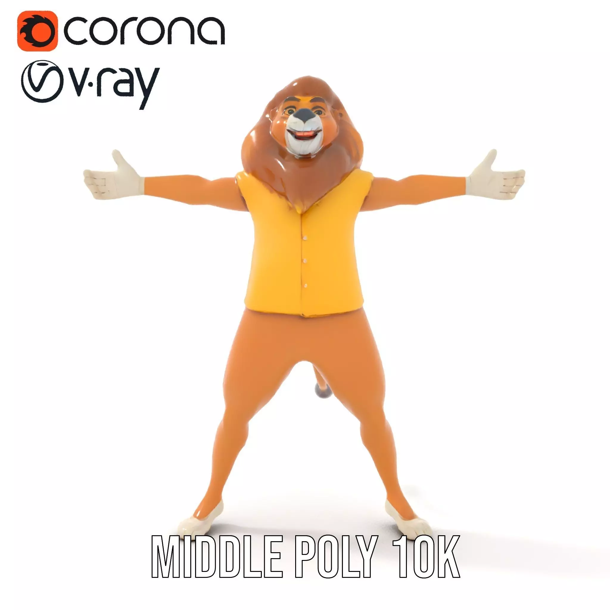 YellowShirted Lion model pack Low-poly 3D model_18