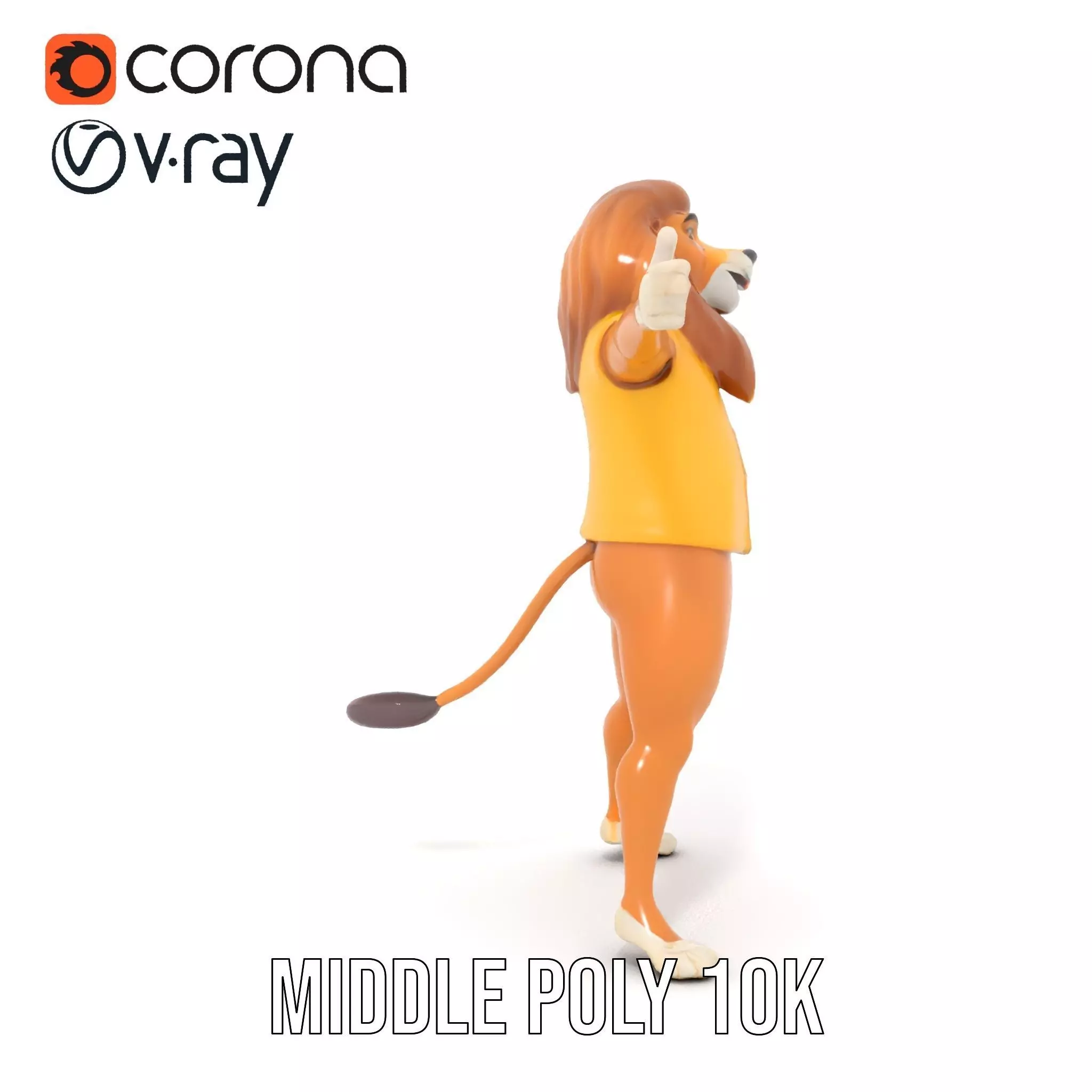 YellowShirted Lion model pack Low-poly 3D model_5