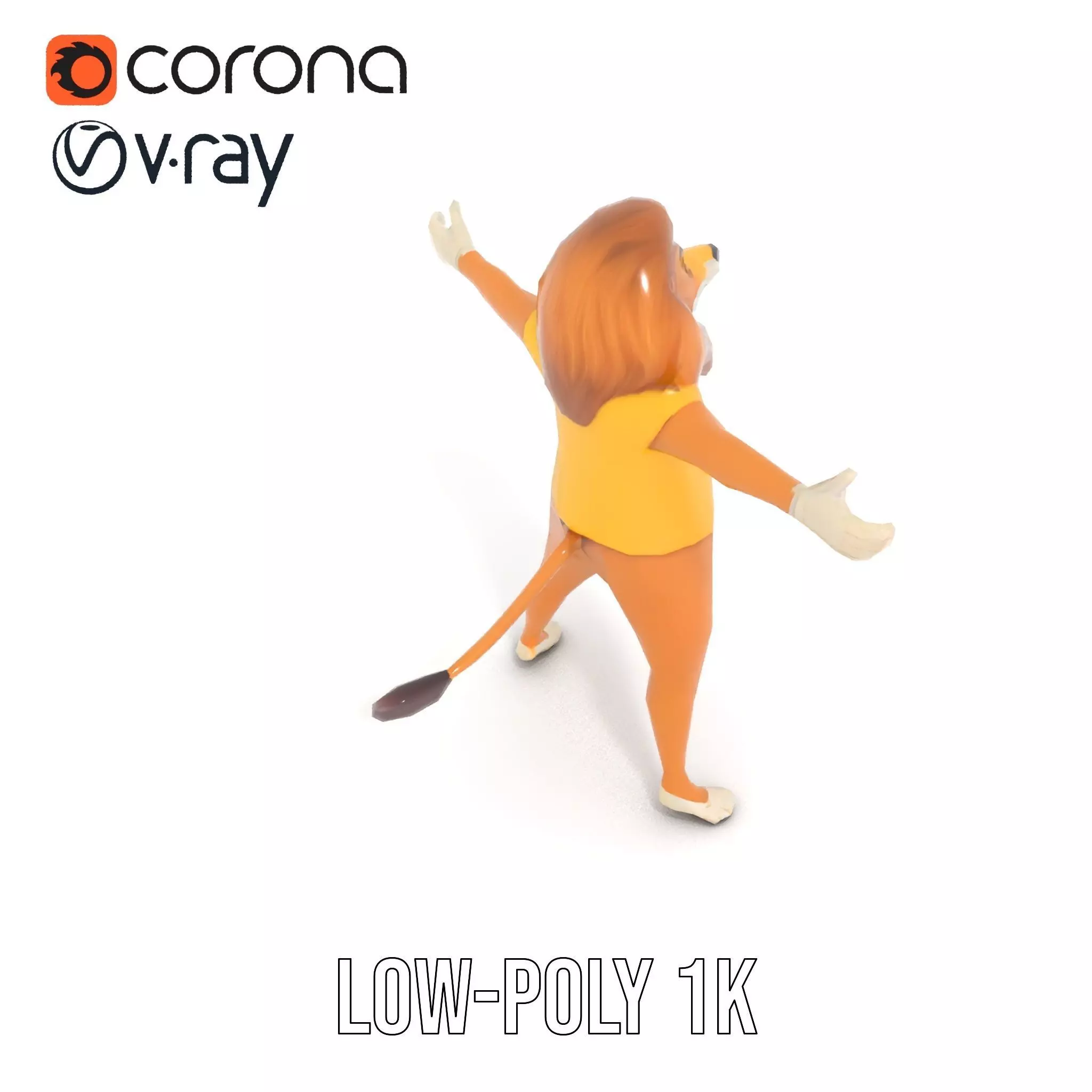 YellowShirted Lion model pack Low-poly 3D model_12