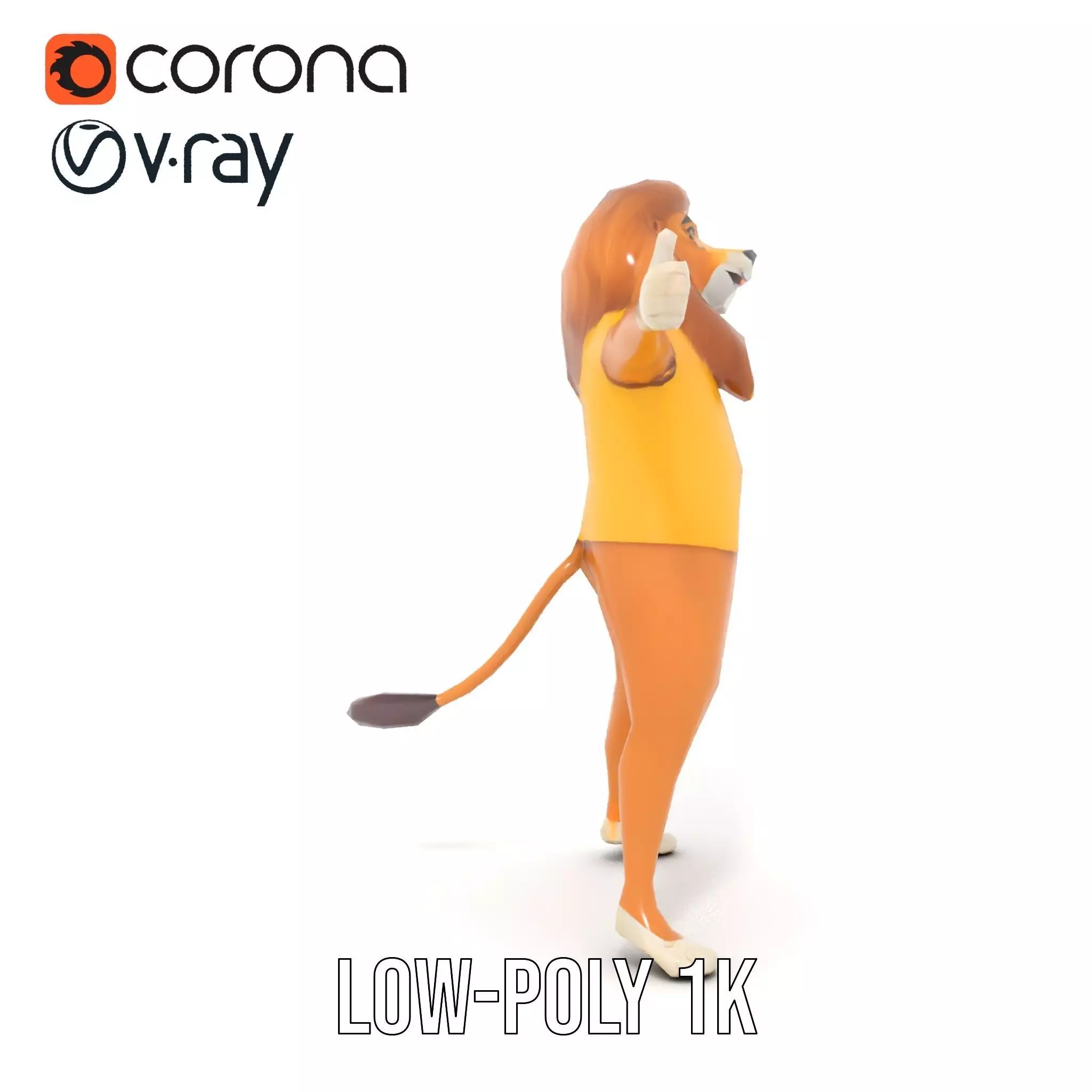 YellowShirted Lion model pack Low-poly 3D model_16