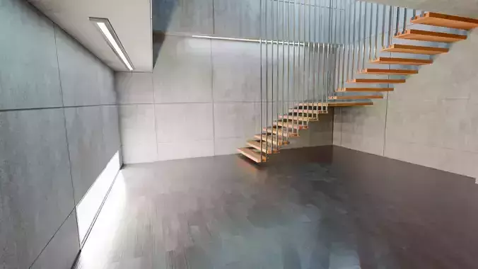 Concrete Interior - Modern Minimalist Hall