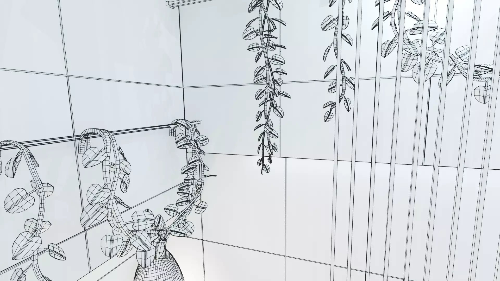 Concrete Interior Equipped - Modern Minimalist Hall Low-poly 3D model_12