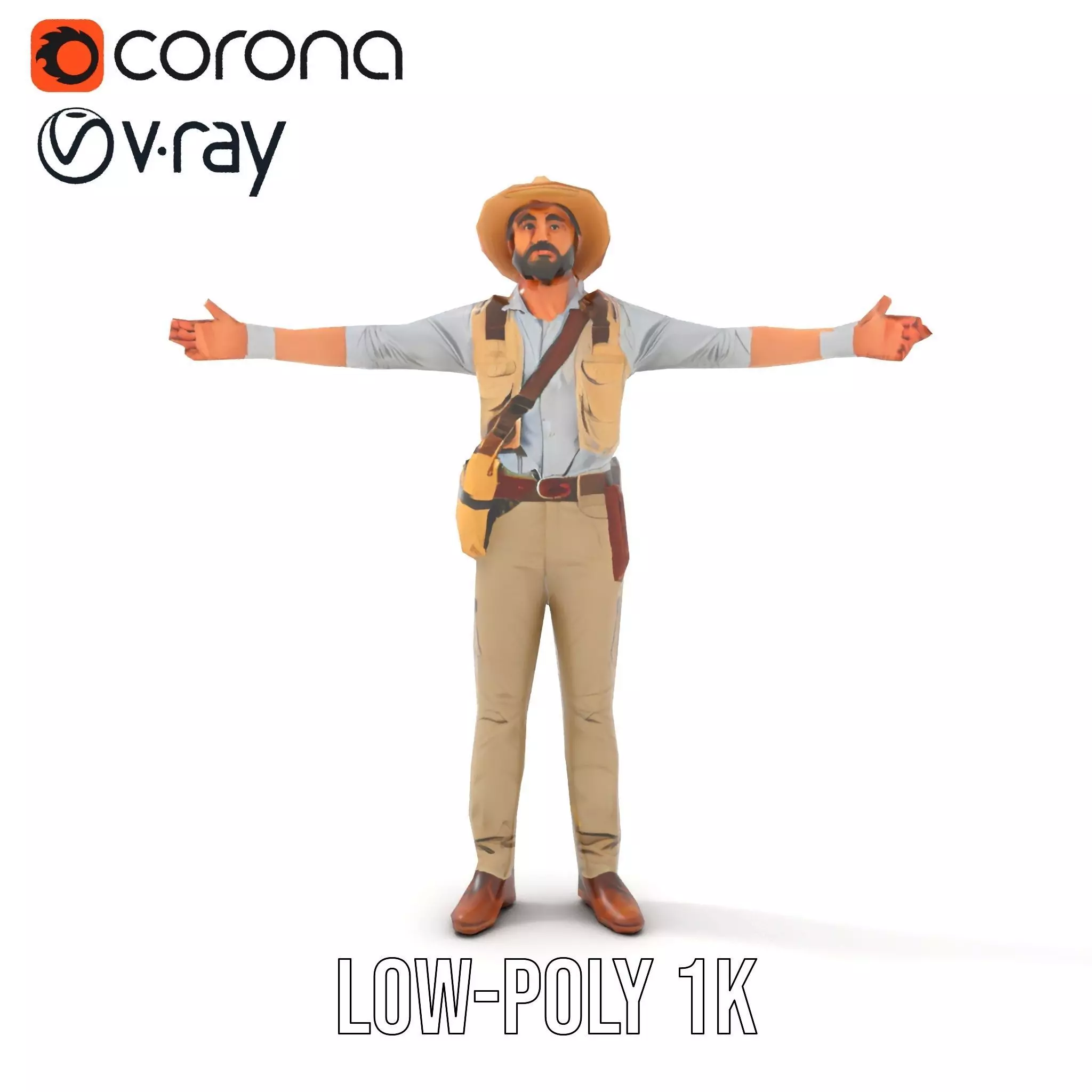 Explorer Outfit model pack Low-poly 3D model_16