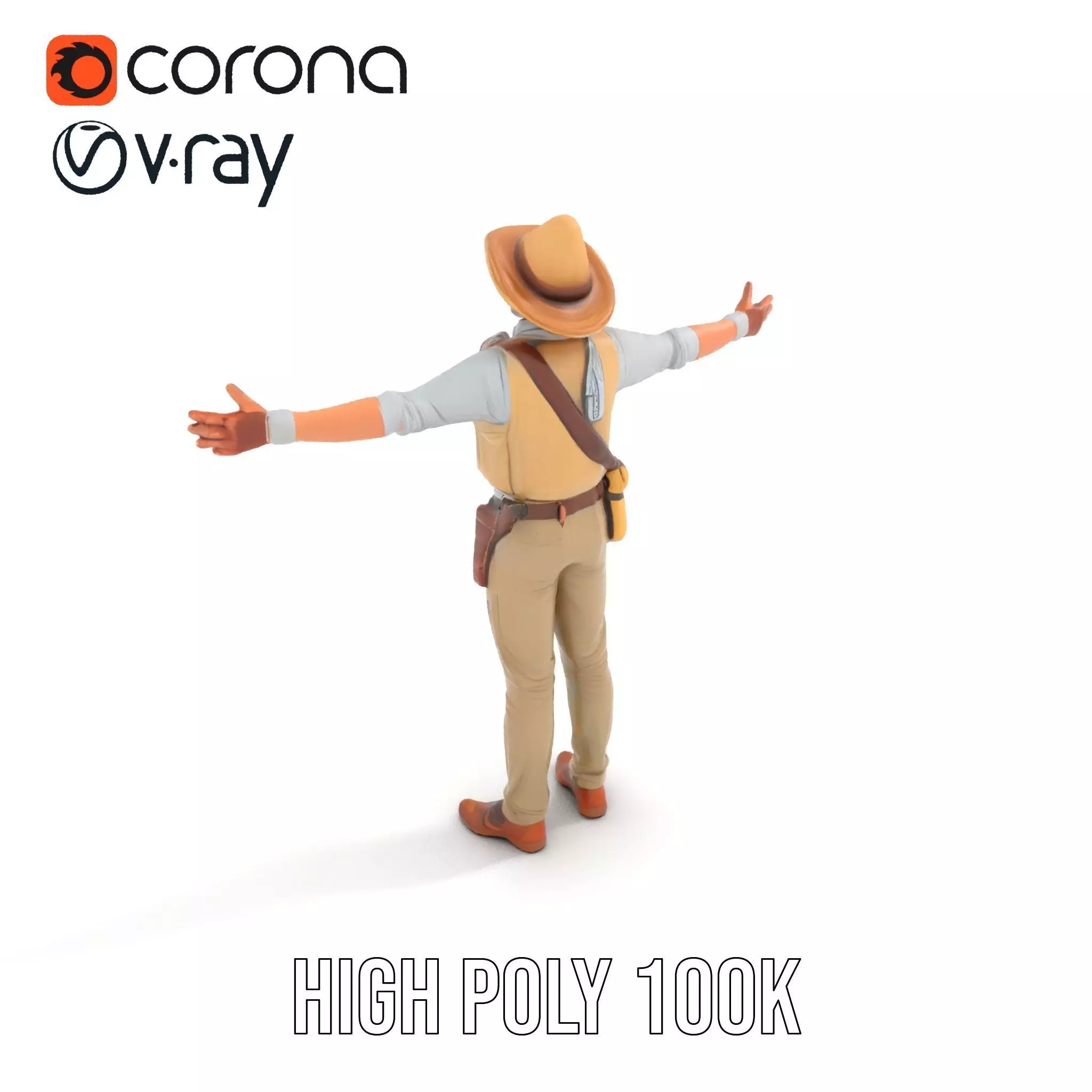 Explorer Outfit model pack Low-poly 3D model_14