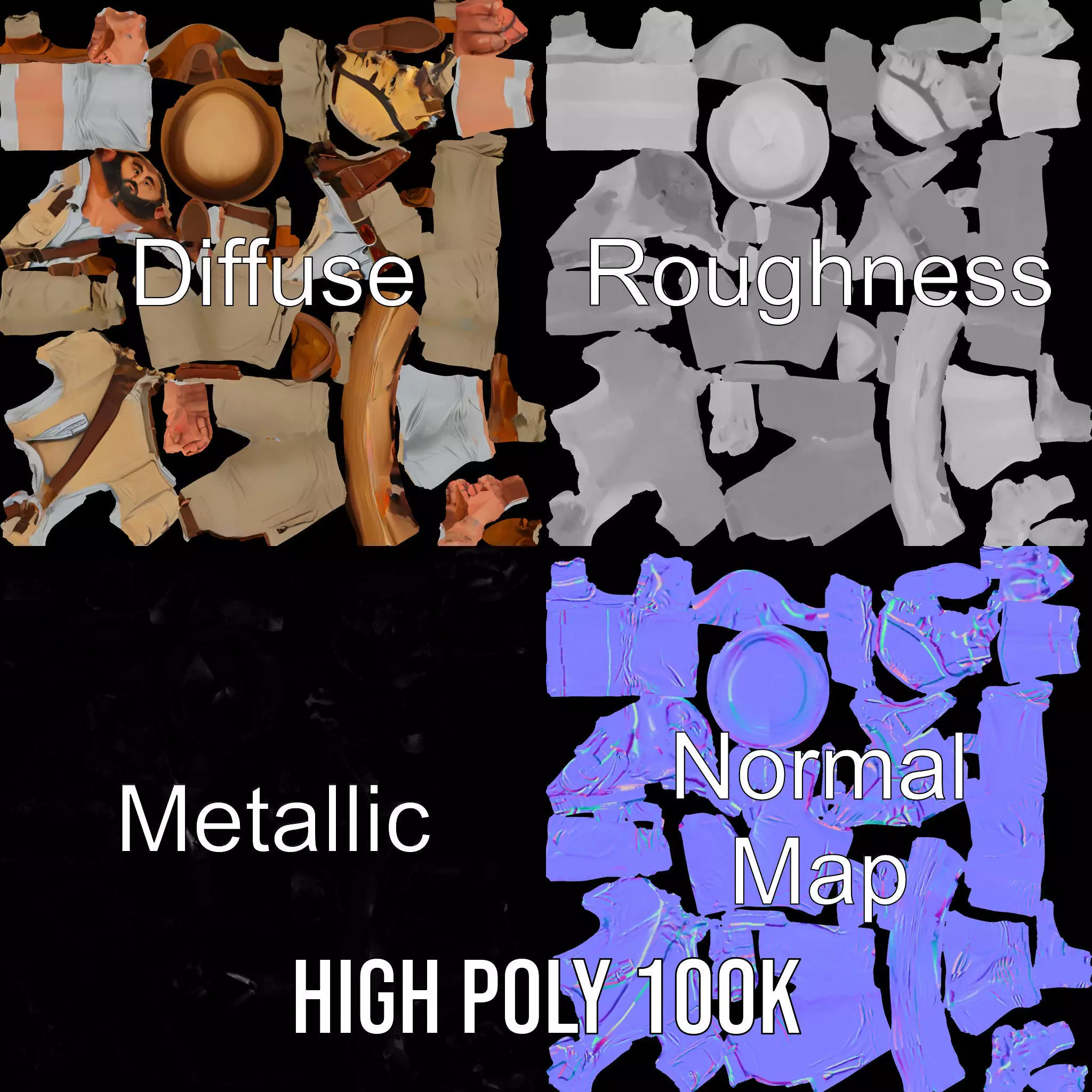 Explorer Outfit model pack Low-poly 3D model_3