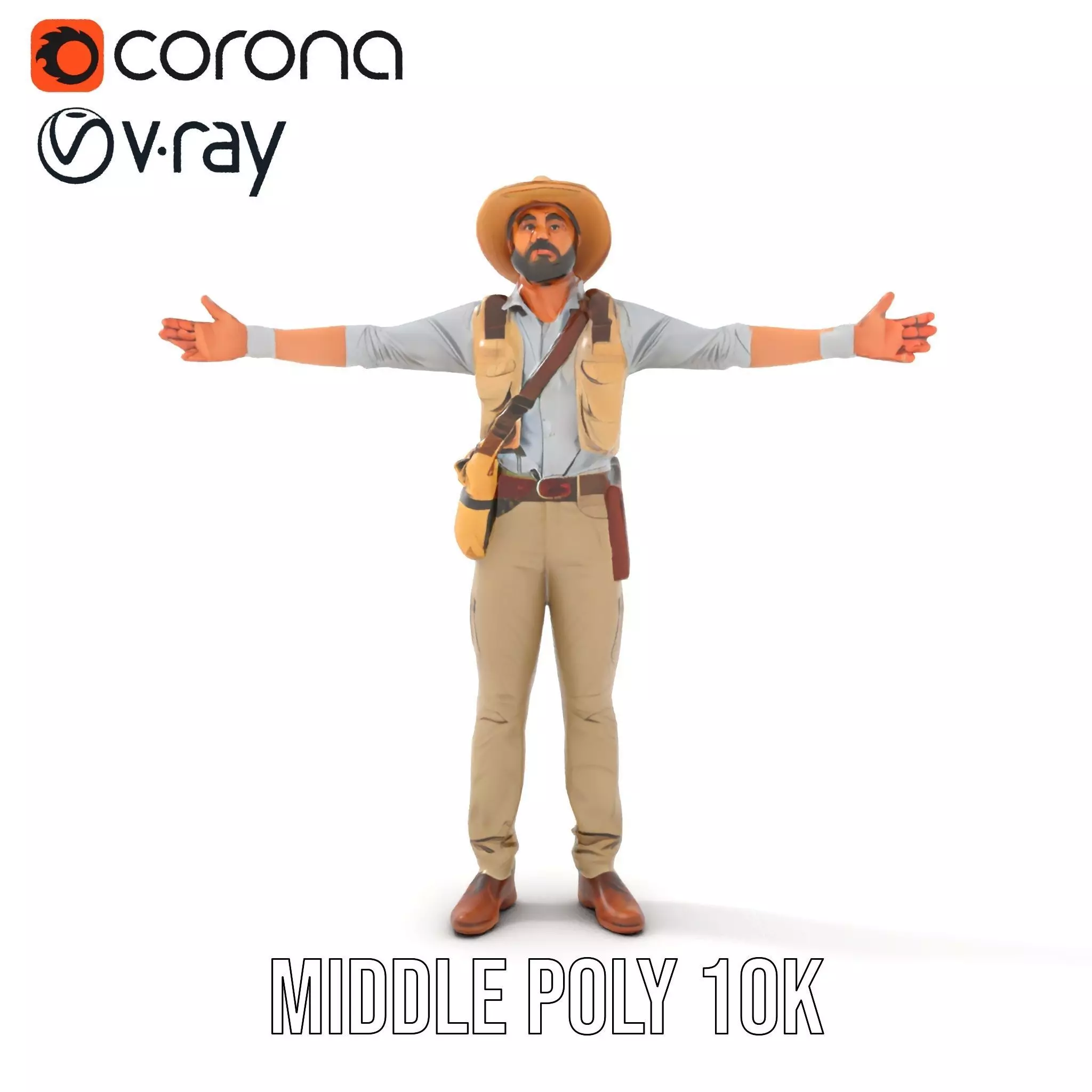 Explorer Outfit model pack Low-poly 3D model_12