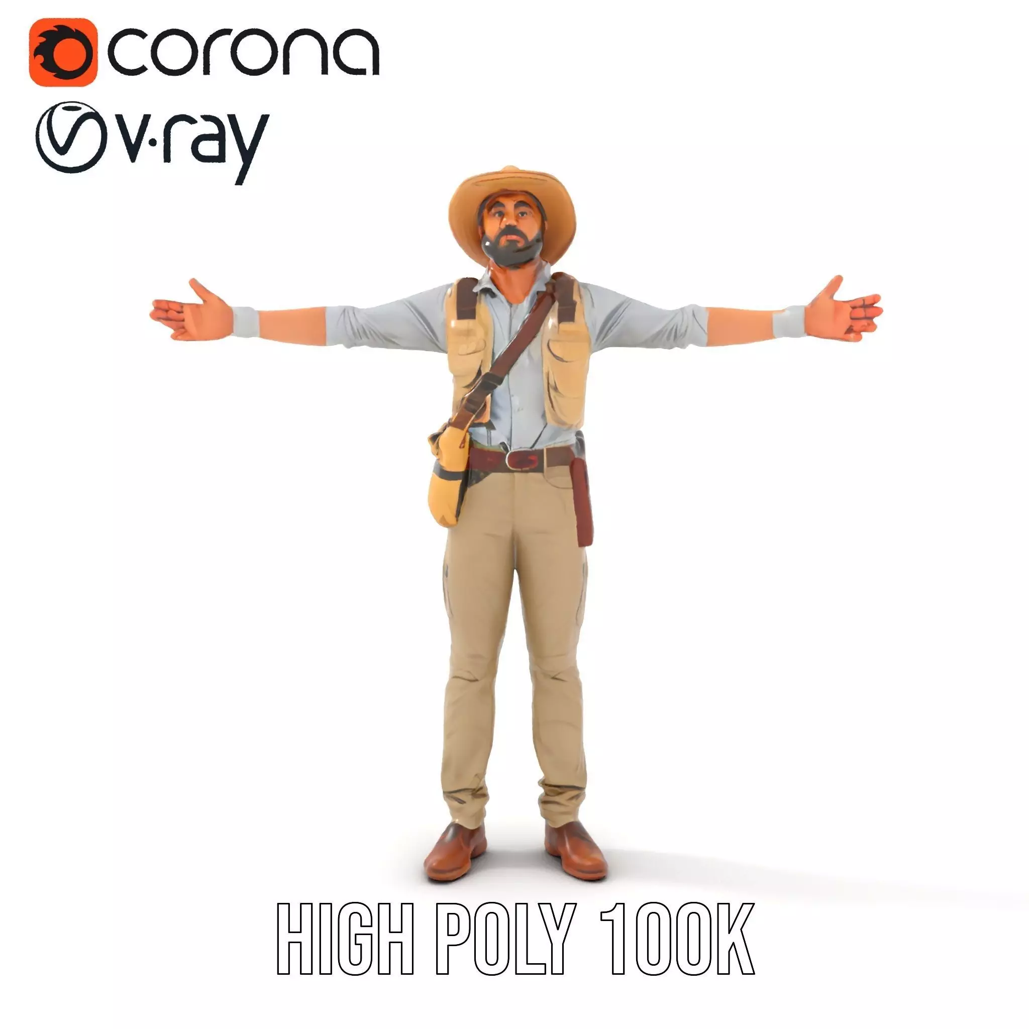 Explorer Outfit model pack Low-poly 3D model_31