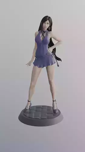Tifa Lockhart - Purple Dress - Final Fantasy 7 - 3D Print Model