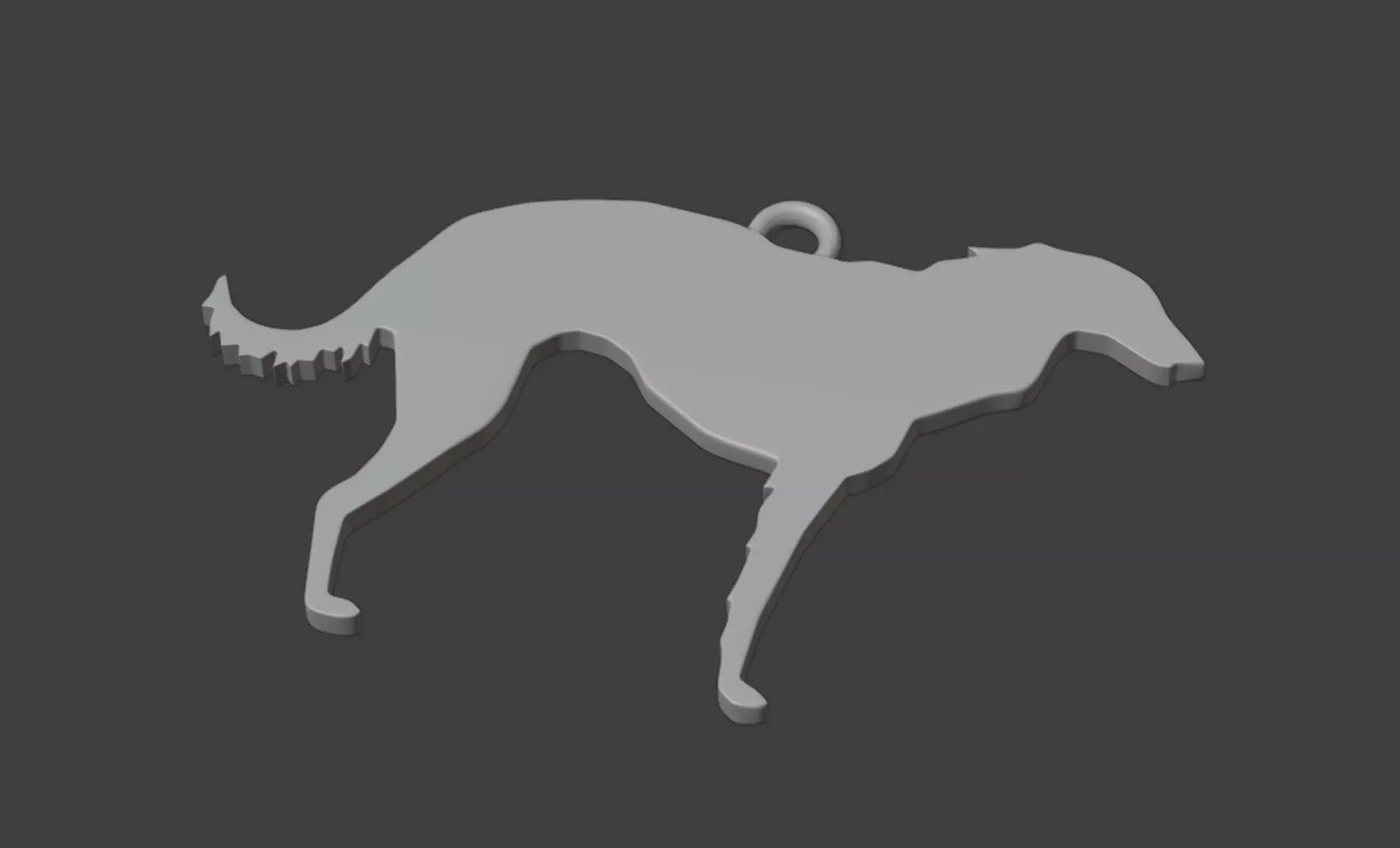 Borzoi Dog Minimalist Modern Pendant 3D print model 3D print model_3