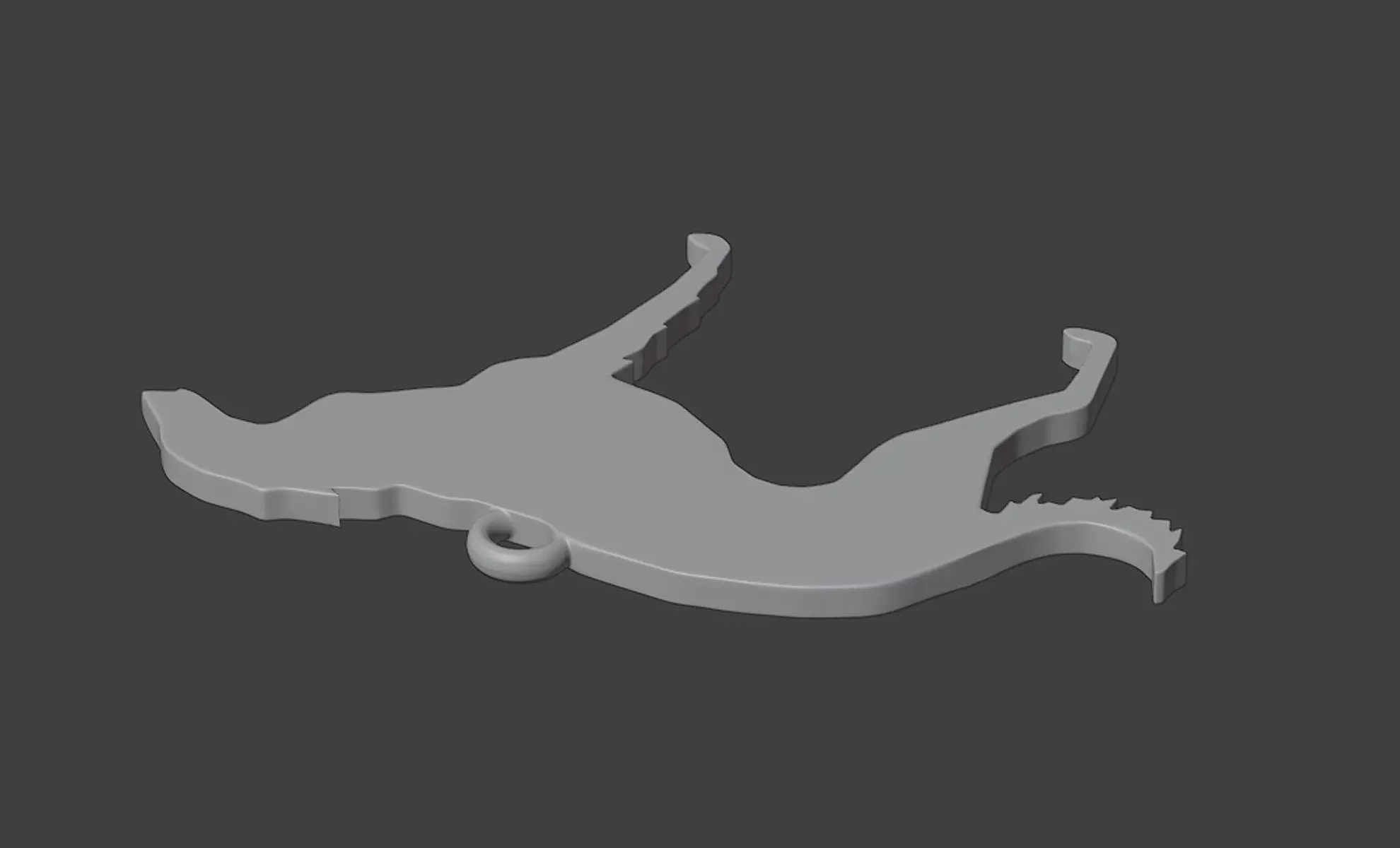 Borzoi Dog Minimalist Modern Pendant 3D print model 3D print model_2