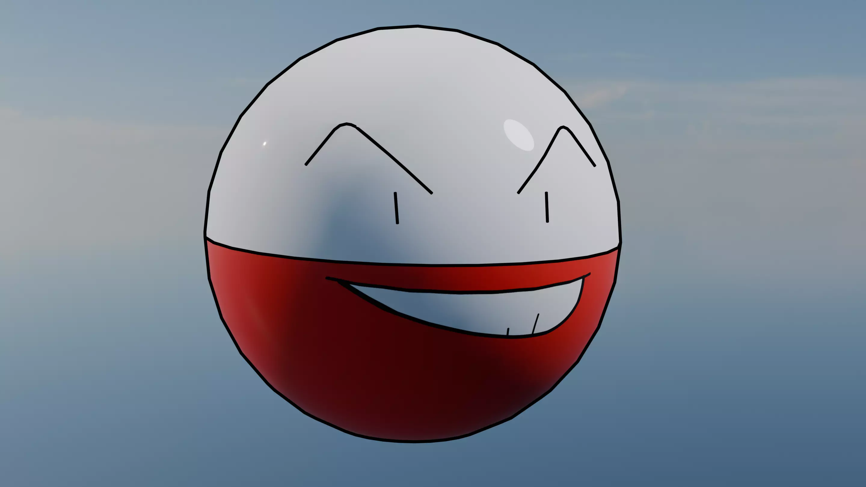 Pokemon Electrode and Shiny version  Low-poly 3D model_1