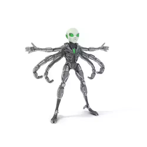 Cyber Alien Warrior model pack Low-poly 3D model