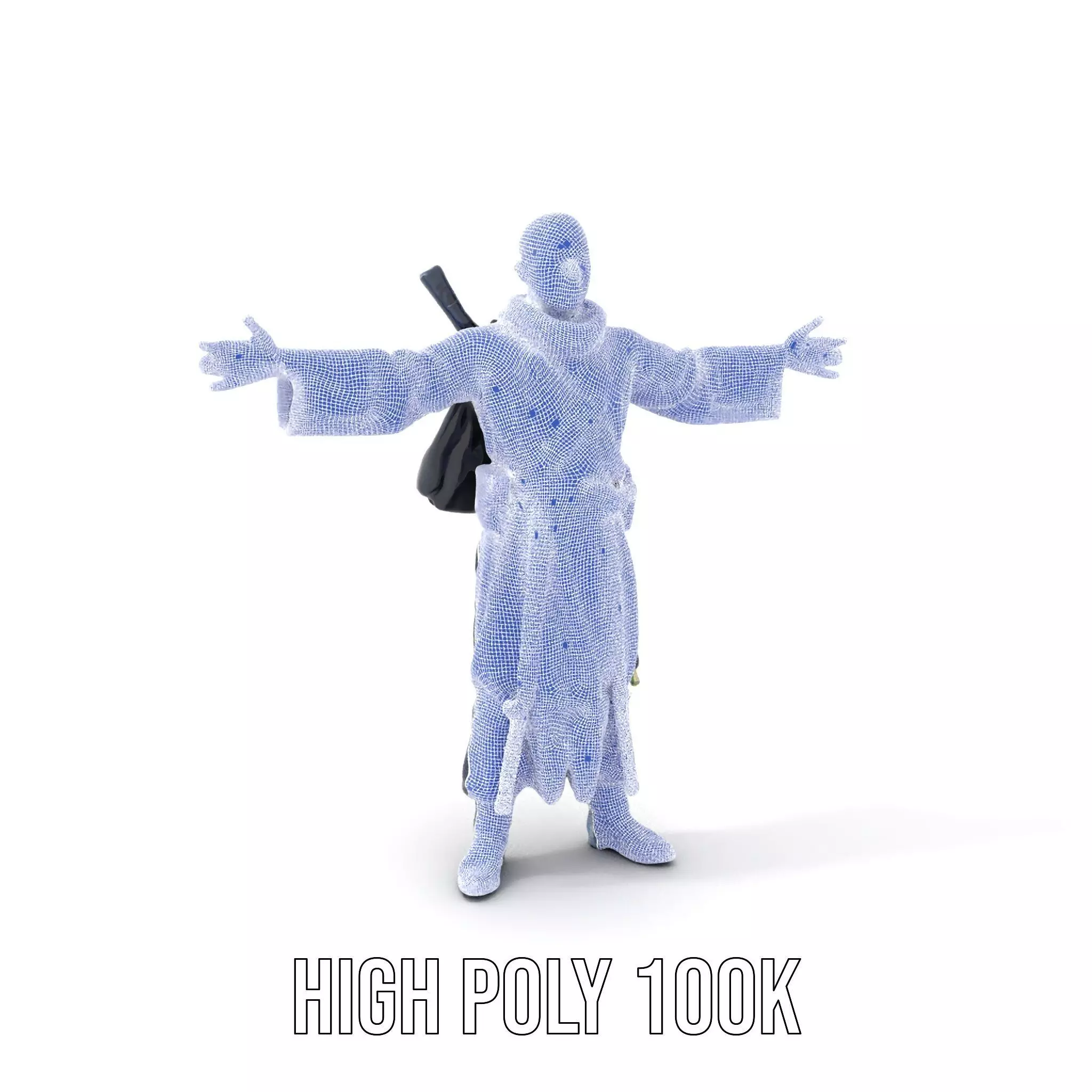 Warrior Monk Outfit model pack Low-poly 3D model_4