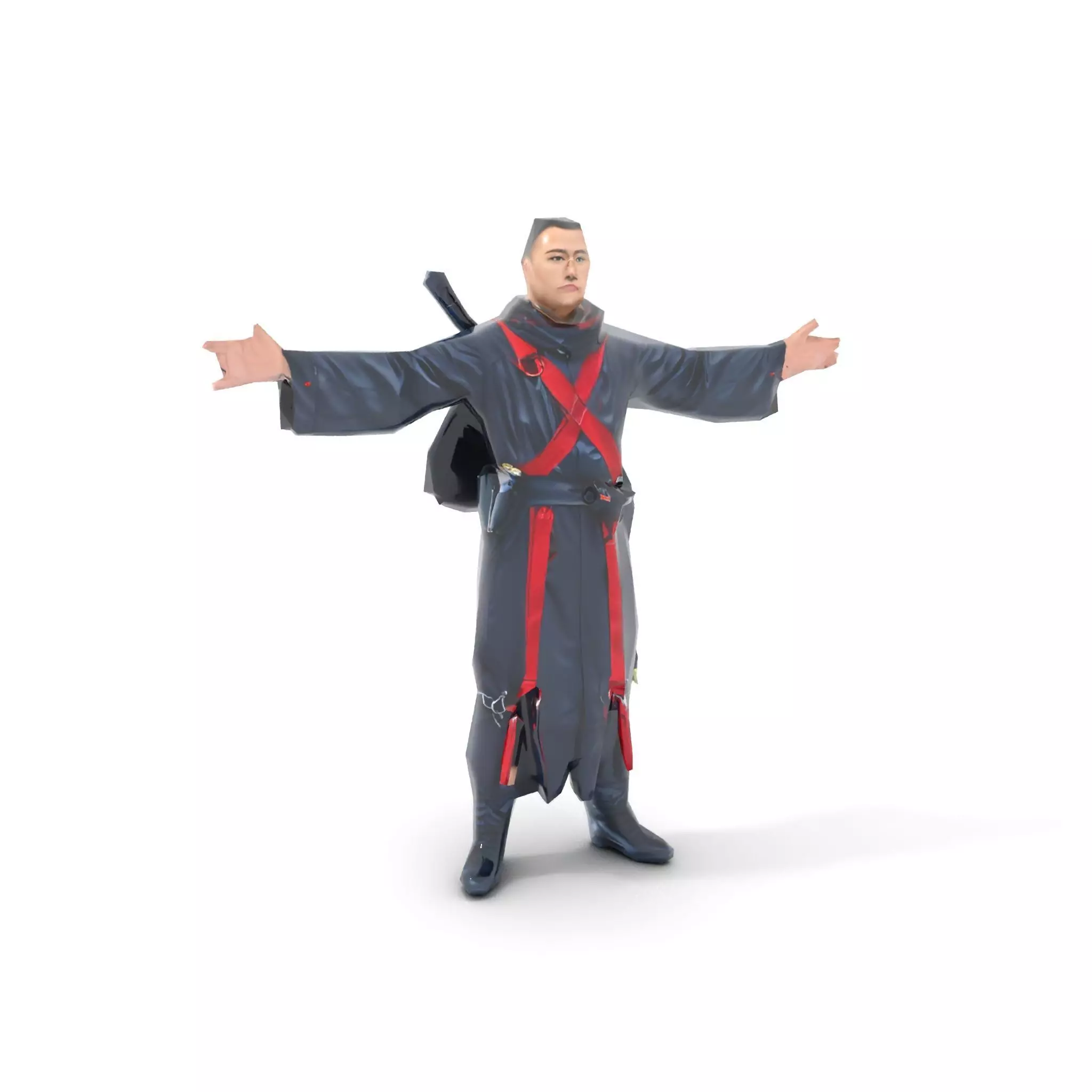 Warrior Monk Outfit model pack Low-poly 3D model_16