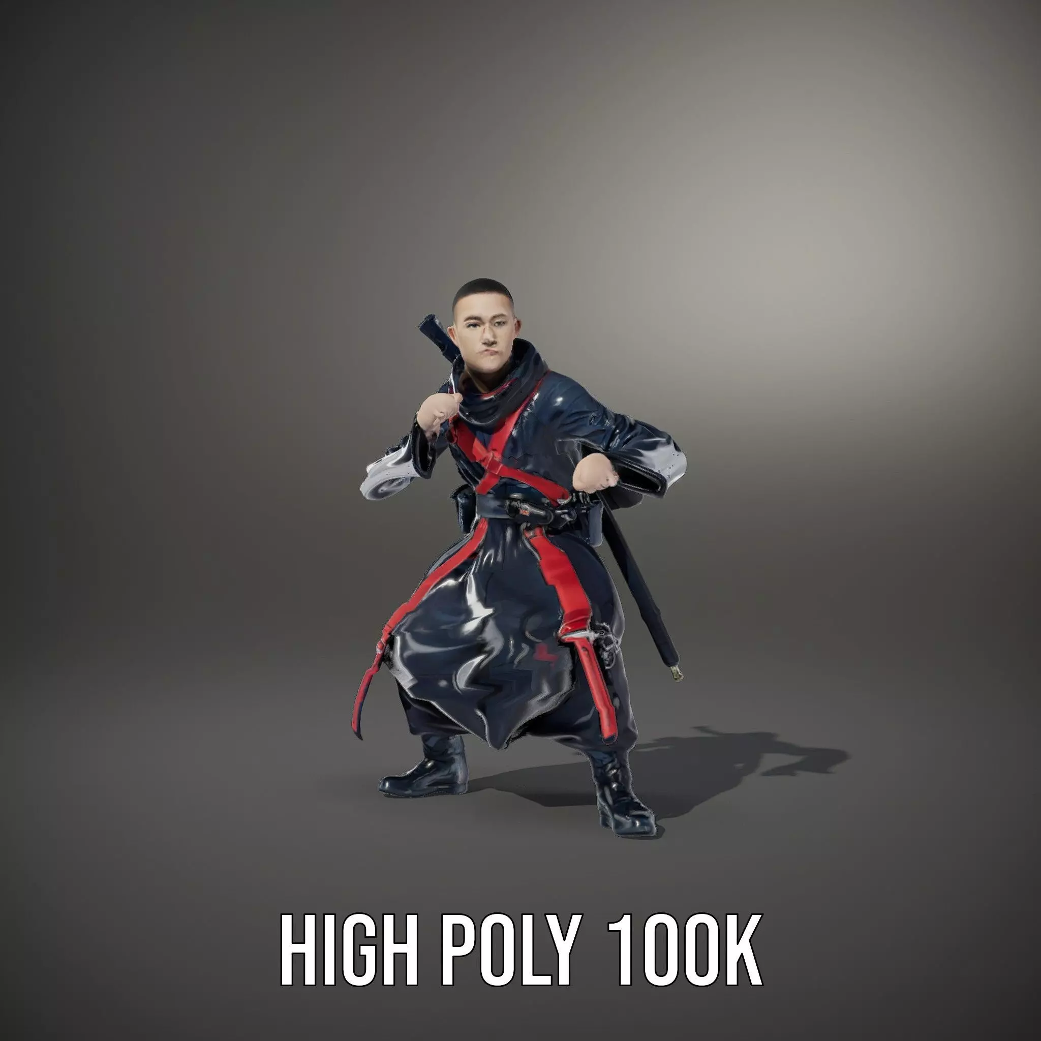 Warrior Monk Outfit model pack Low-poly 3D model_8