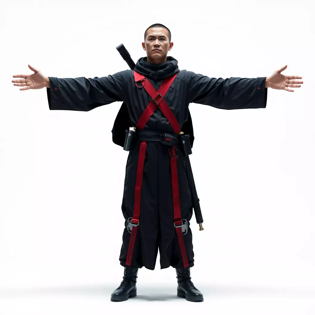 Warrior Monk Outfit model pack Low-poly 3D model_2