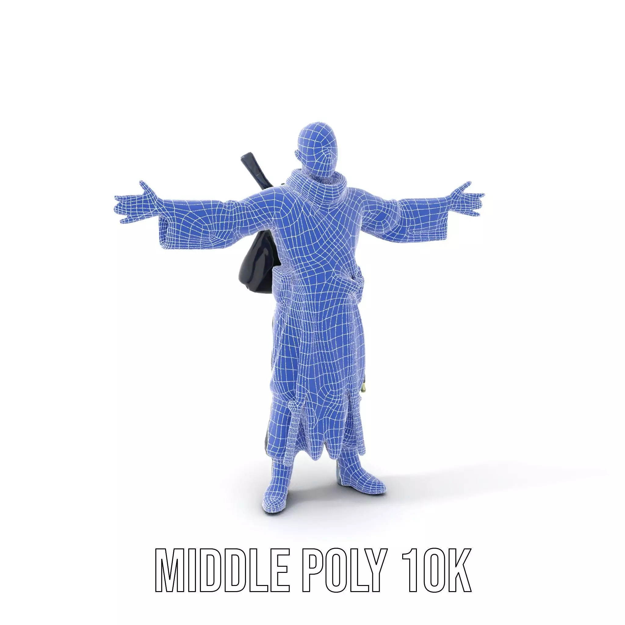 Warrior Monk Outfit model pack Low-poly 3D model_11