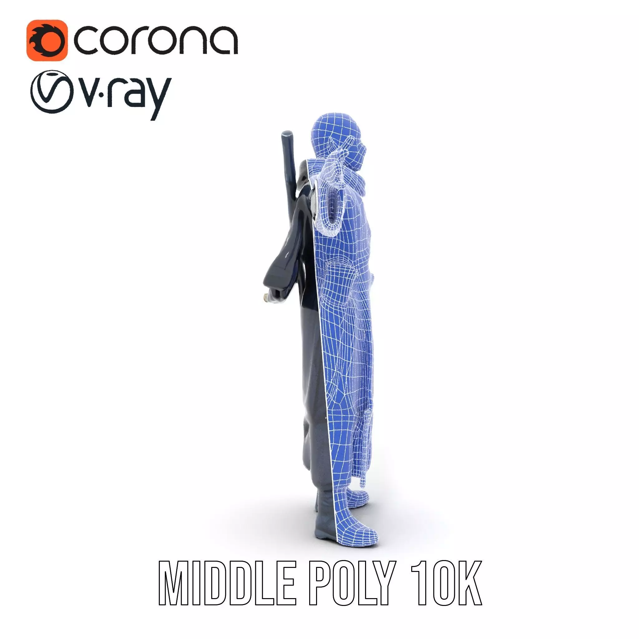 Warrior Monk Outfit model pack Low-poly 3D model_24