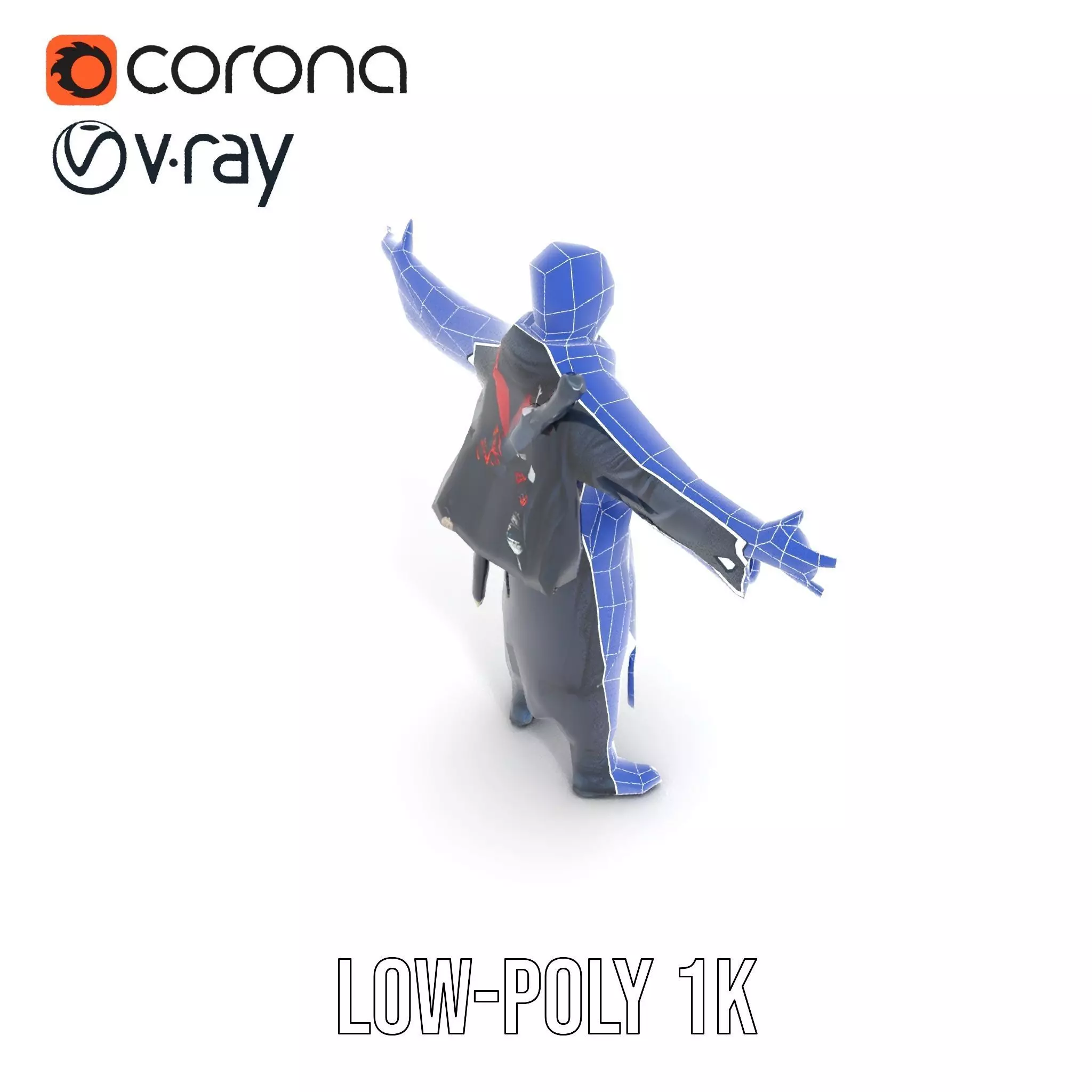 Warrior Monk Outfit model pack Low-poly 3D model_25