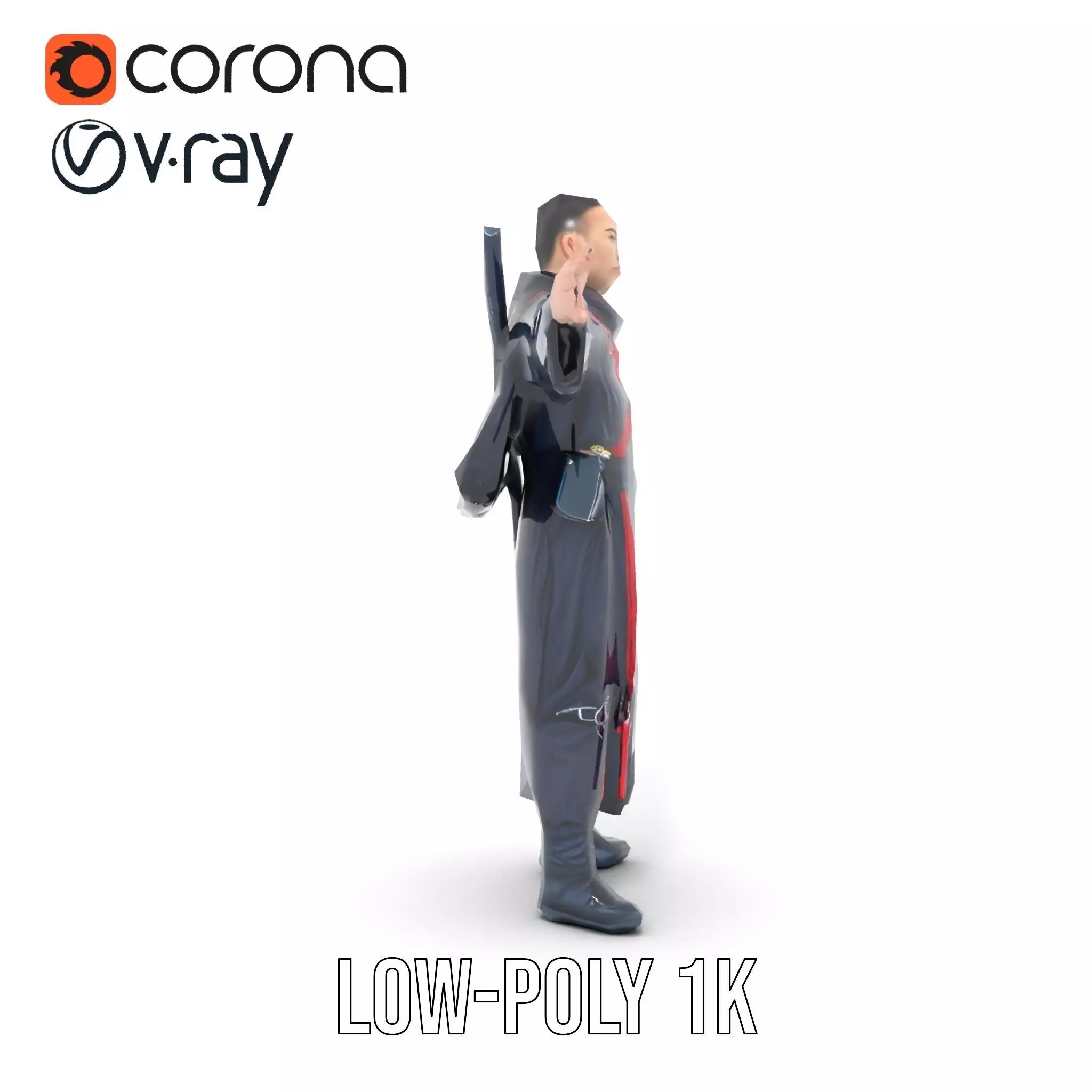 Warrior Monk Outfit model pack Low-poly 3D model_22