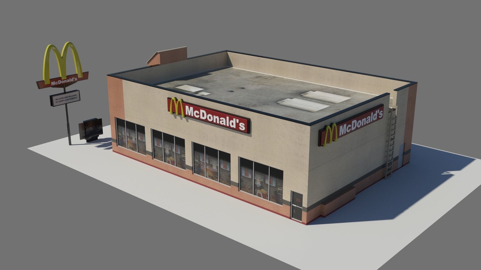 McDonalds Restaurant Low-poly 3D model_1