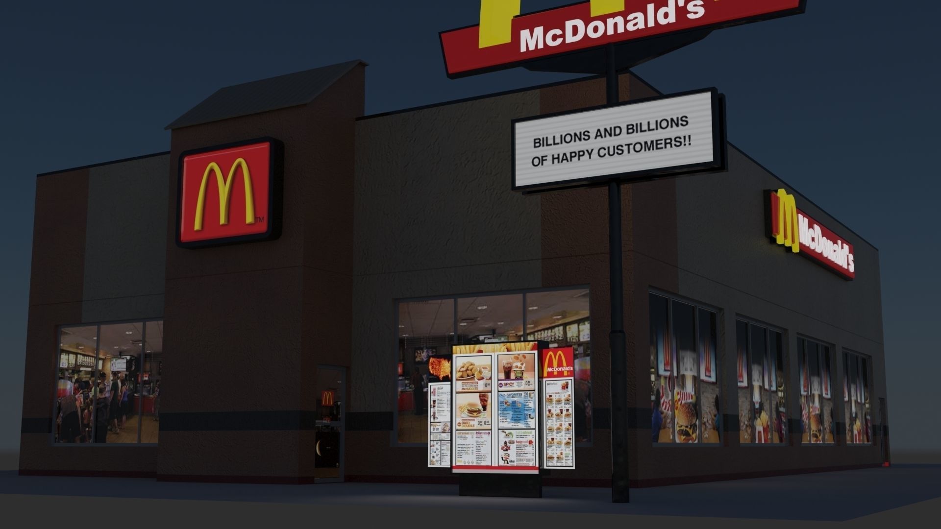 McDonalds Restaurant Low-poly 3D model_4