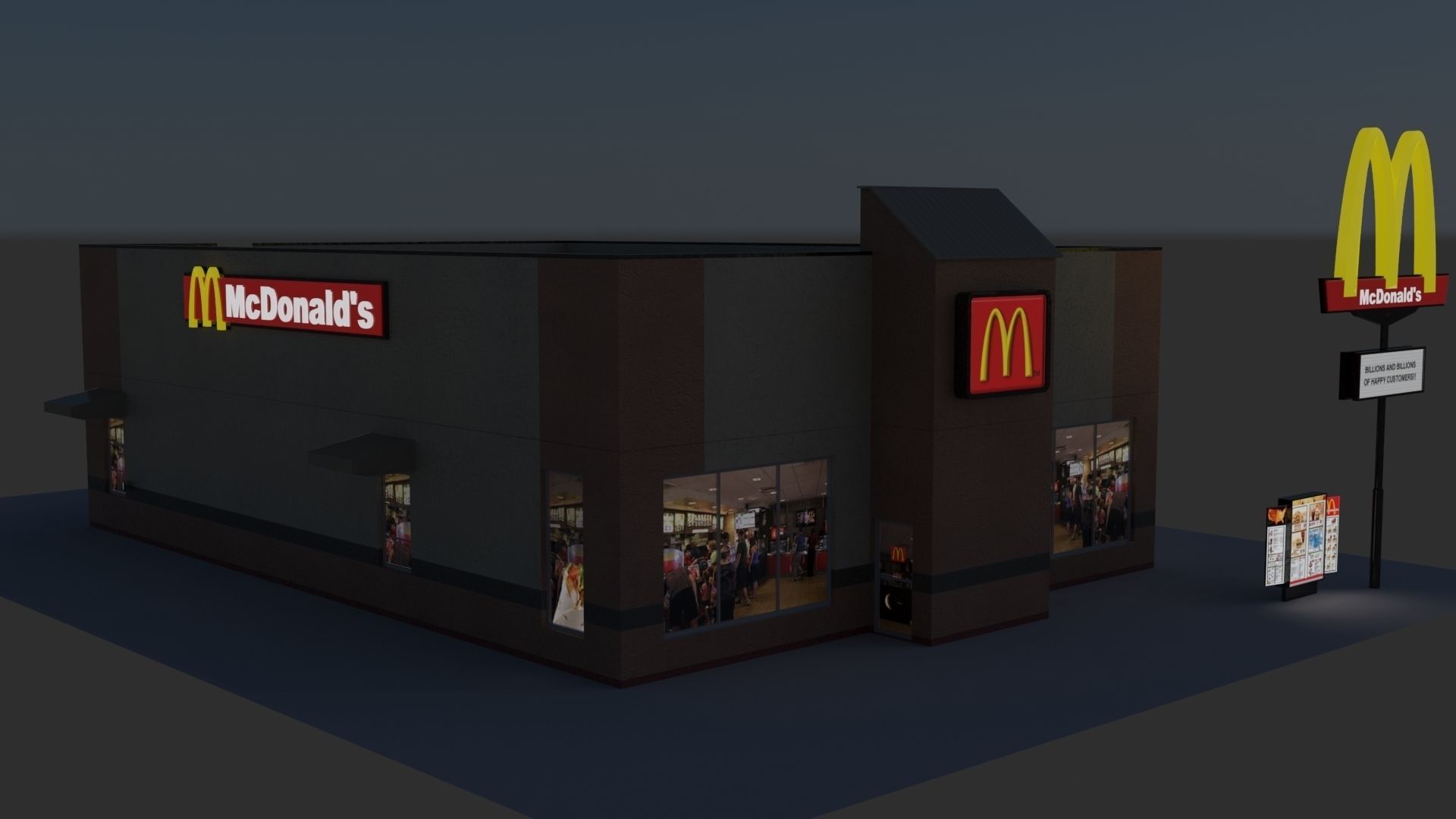 McDonalds Restaurant Low-poly 3D model_3