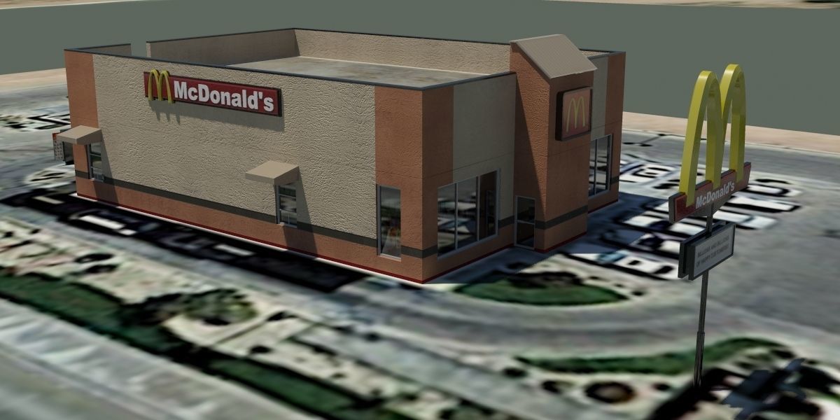 McDonalds Restaurant Low-poly 3D model_7