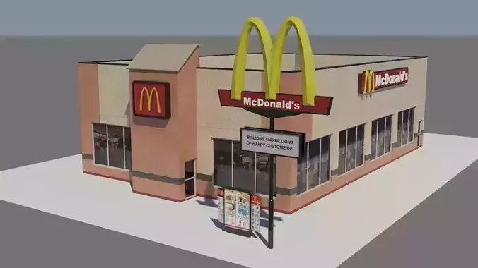 McDonalds Restaurant Low-poly 3D model