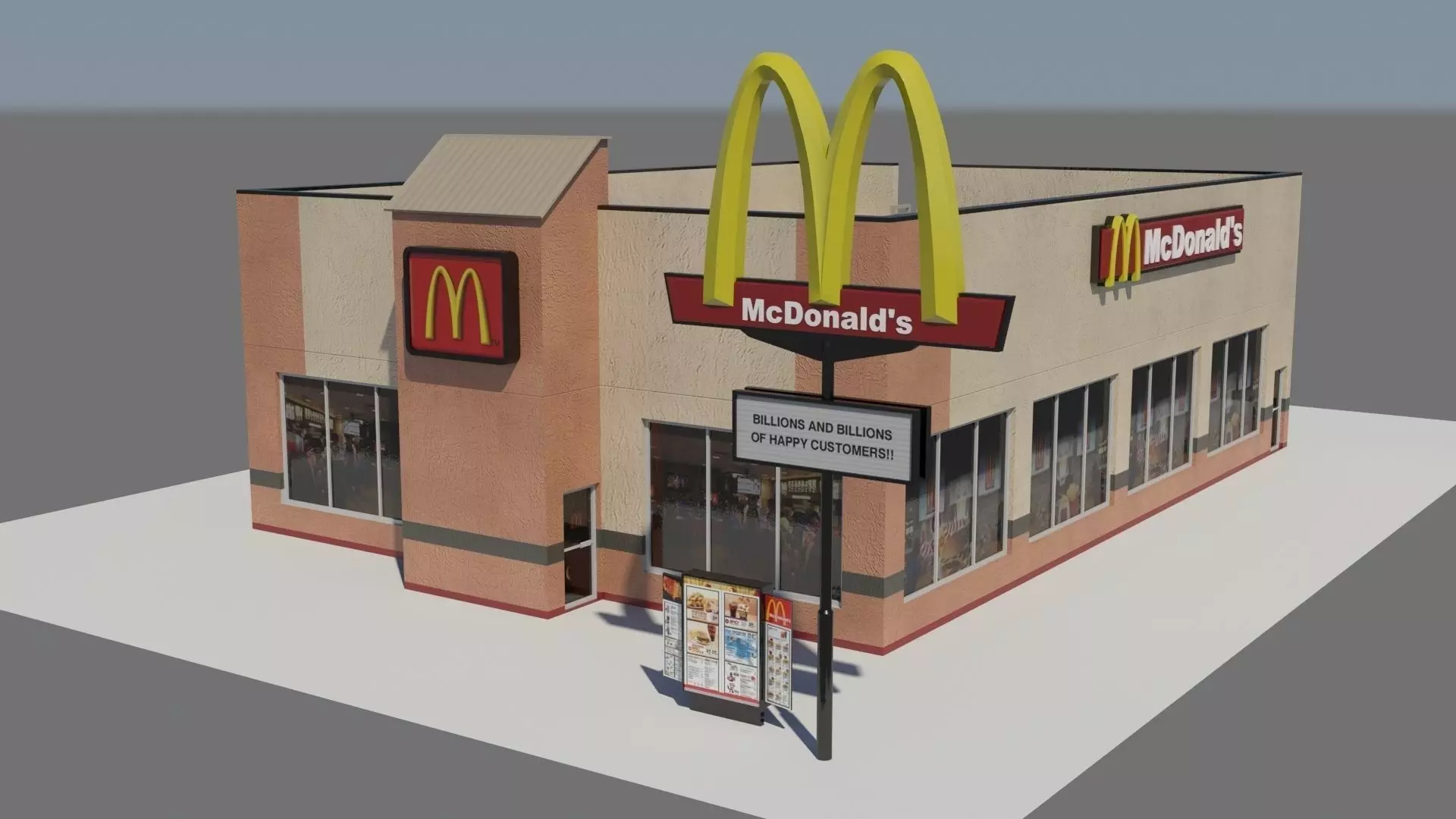 McDonalds Restaurant Low-poly 3D model_0