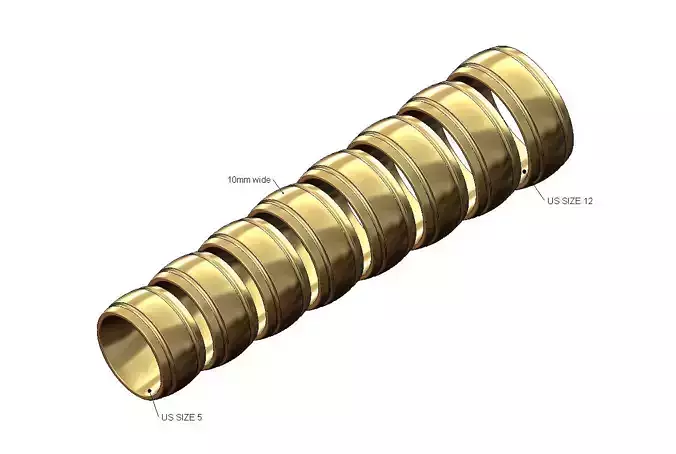 10mm wide double grooved comfort fit wedding band US sizes 5to12