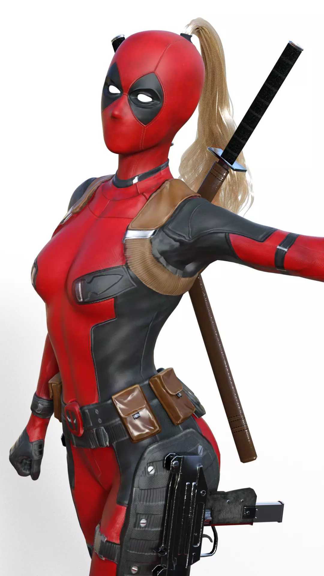 Lady Deadpool The Fierce Femme Fatale Strikes Back  3D print model_5