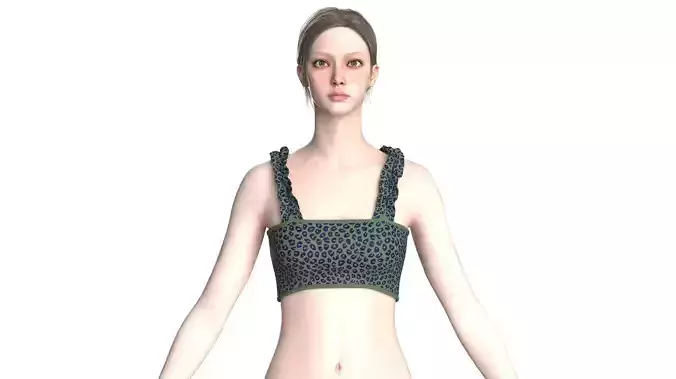 Girls Printed Crop Top V3