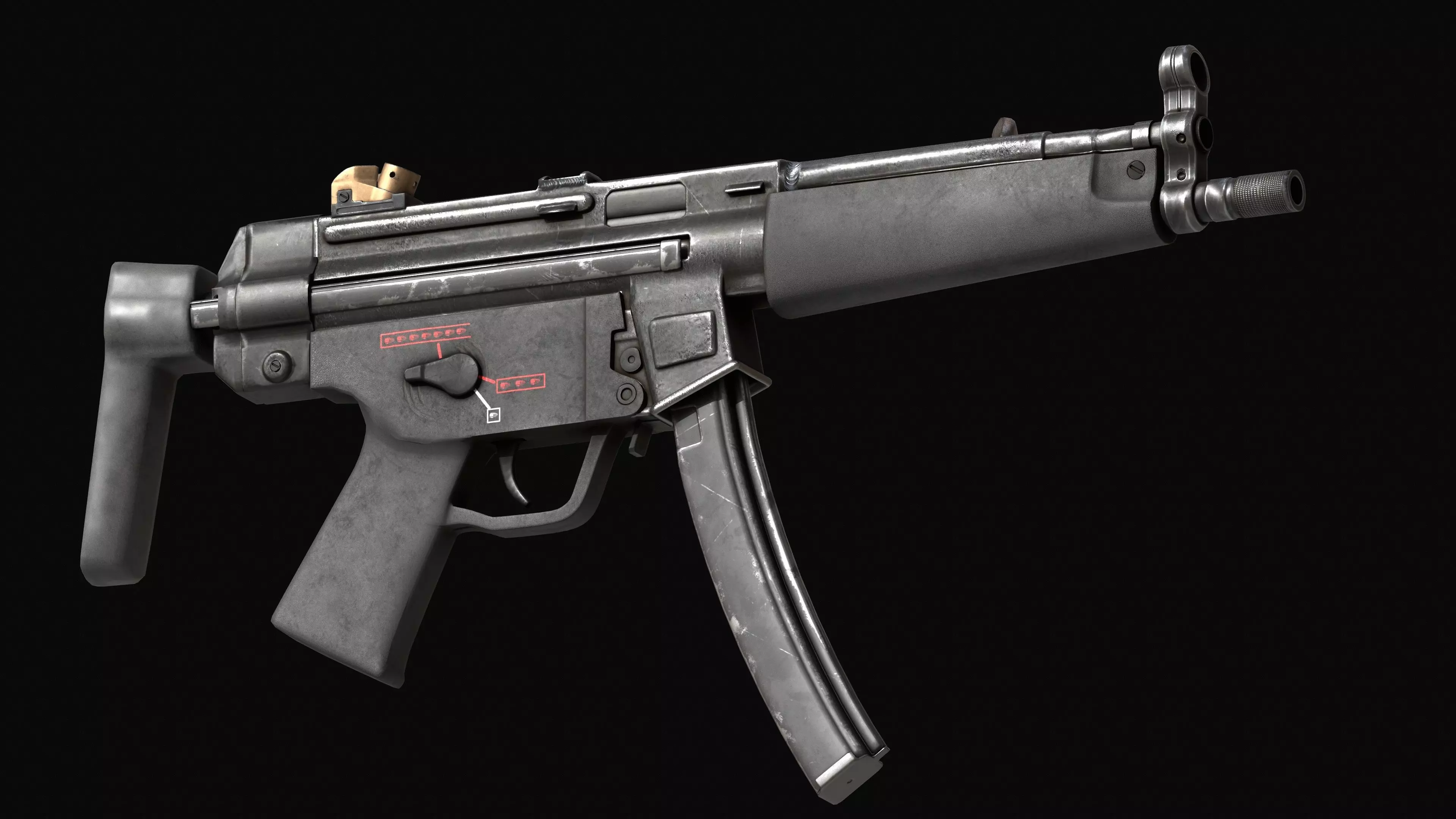MP5 Submachine Gun 3D model_5