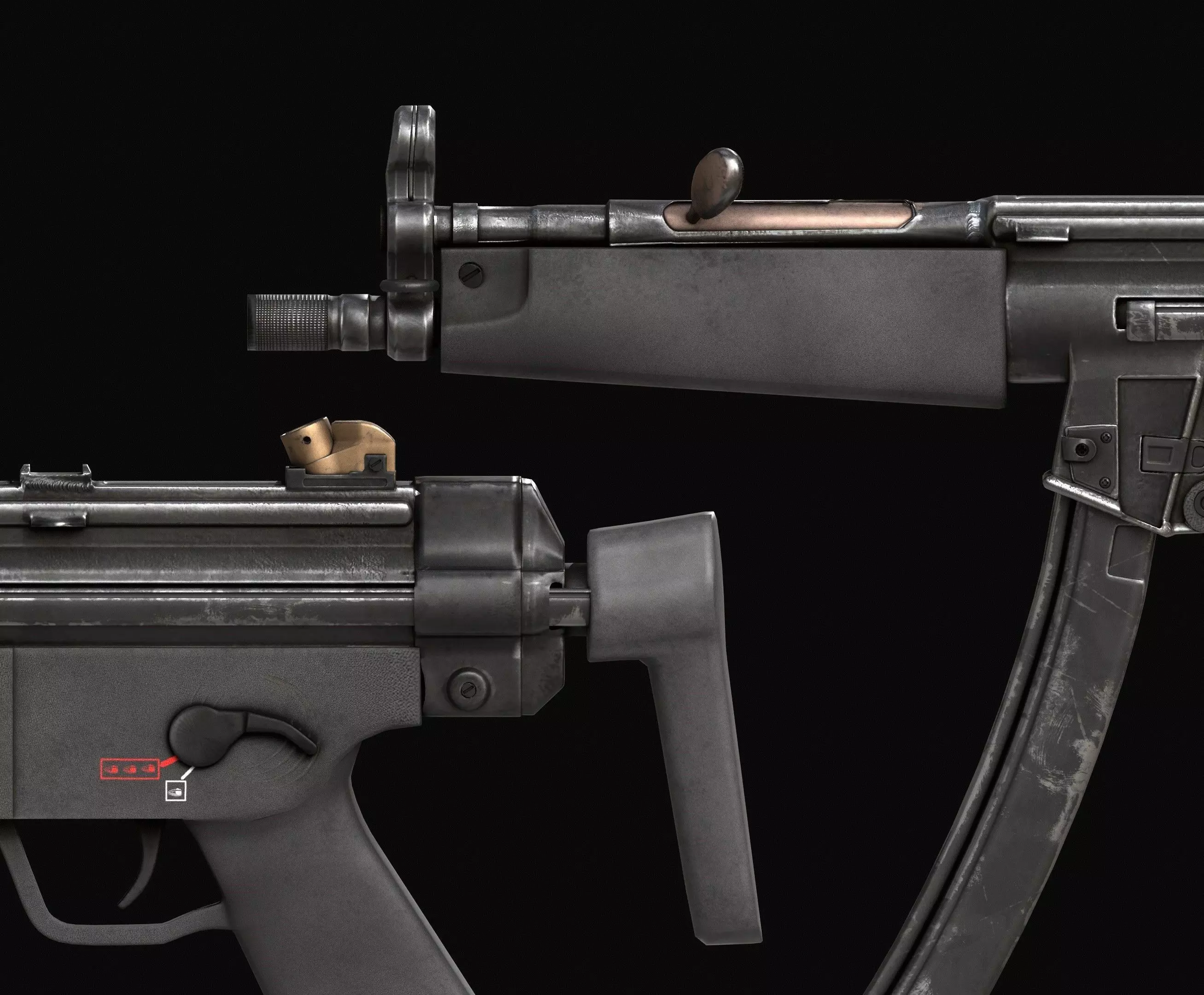 MP5 Submachine Gun 3D model_3