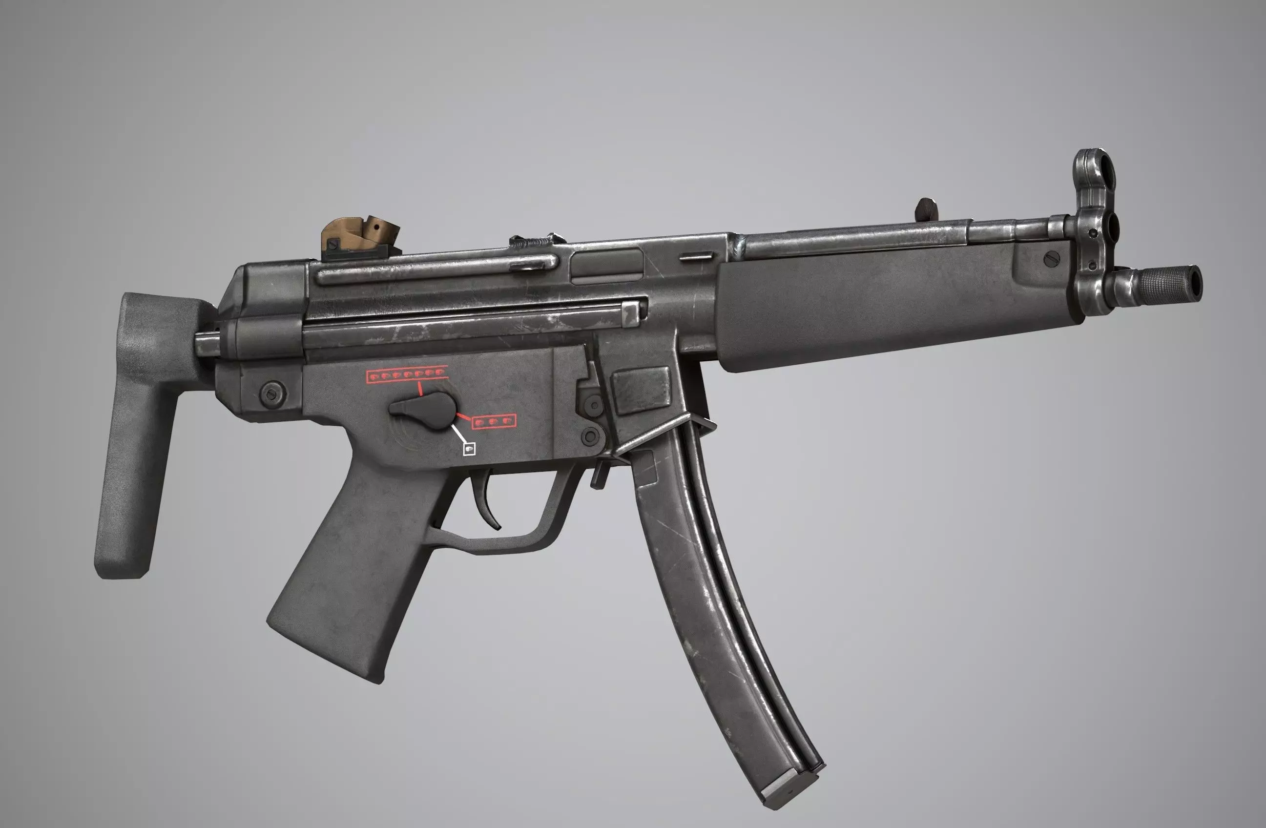 MP5 Submachine Gun 3D model_6
